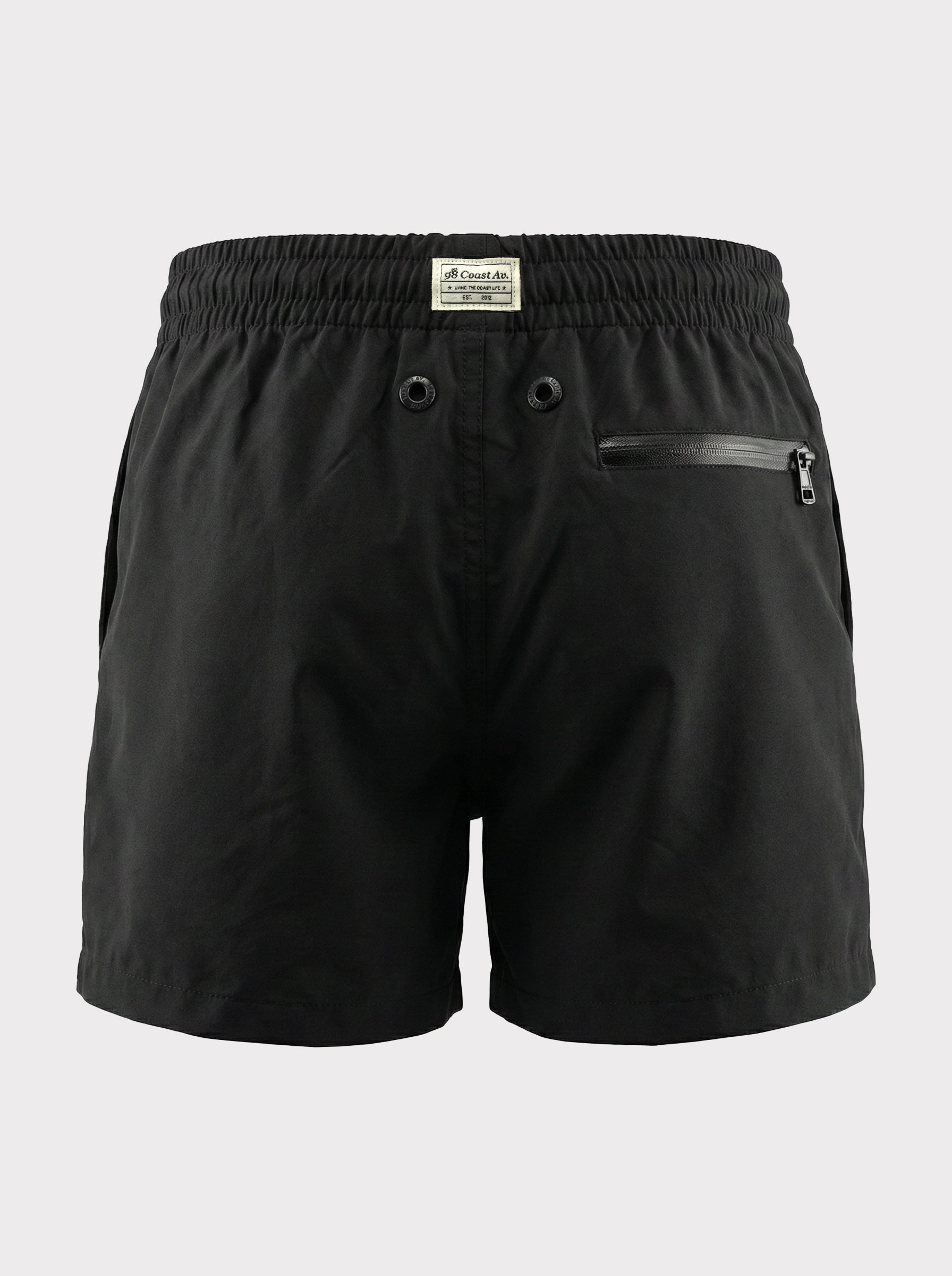 The New Classics Black Swim Trunks for Men by 98 Coast Av.