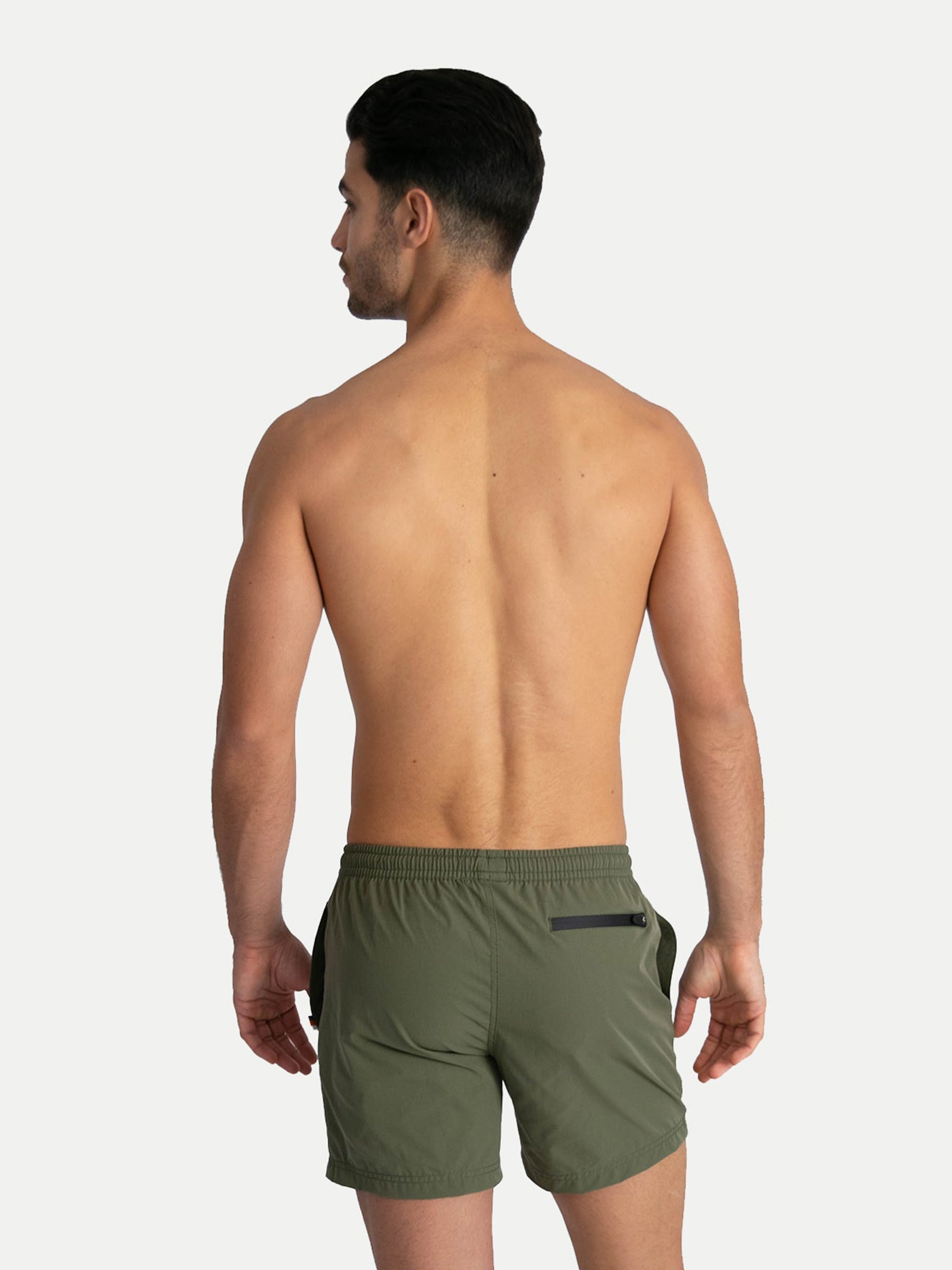 'Basic Olive' Swim Trunks for Men by 98 Coast Av.