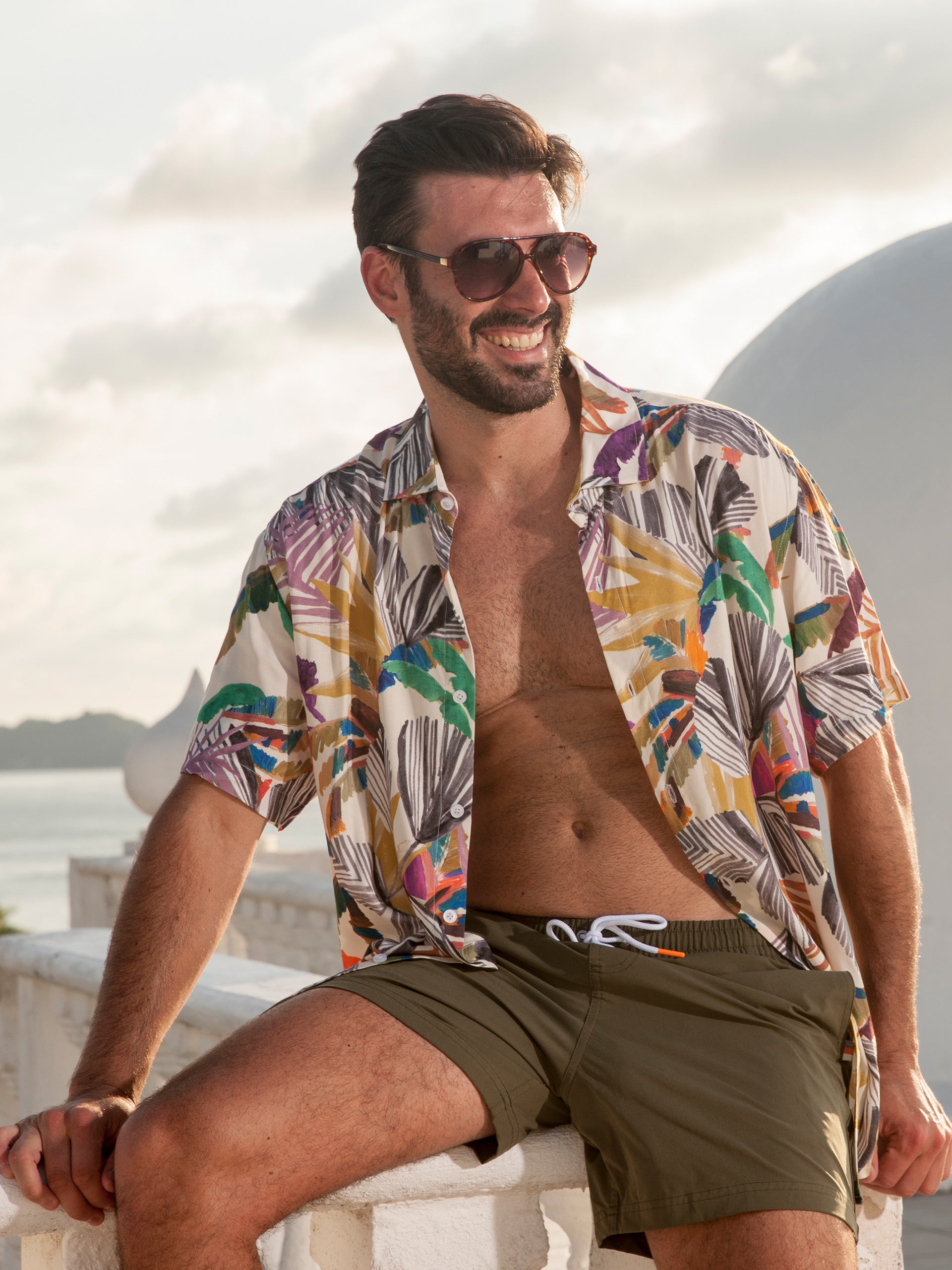 'Basic Olive' Swim Trunks for Men by 98 Coast Av.