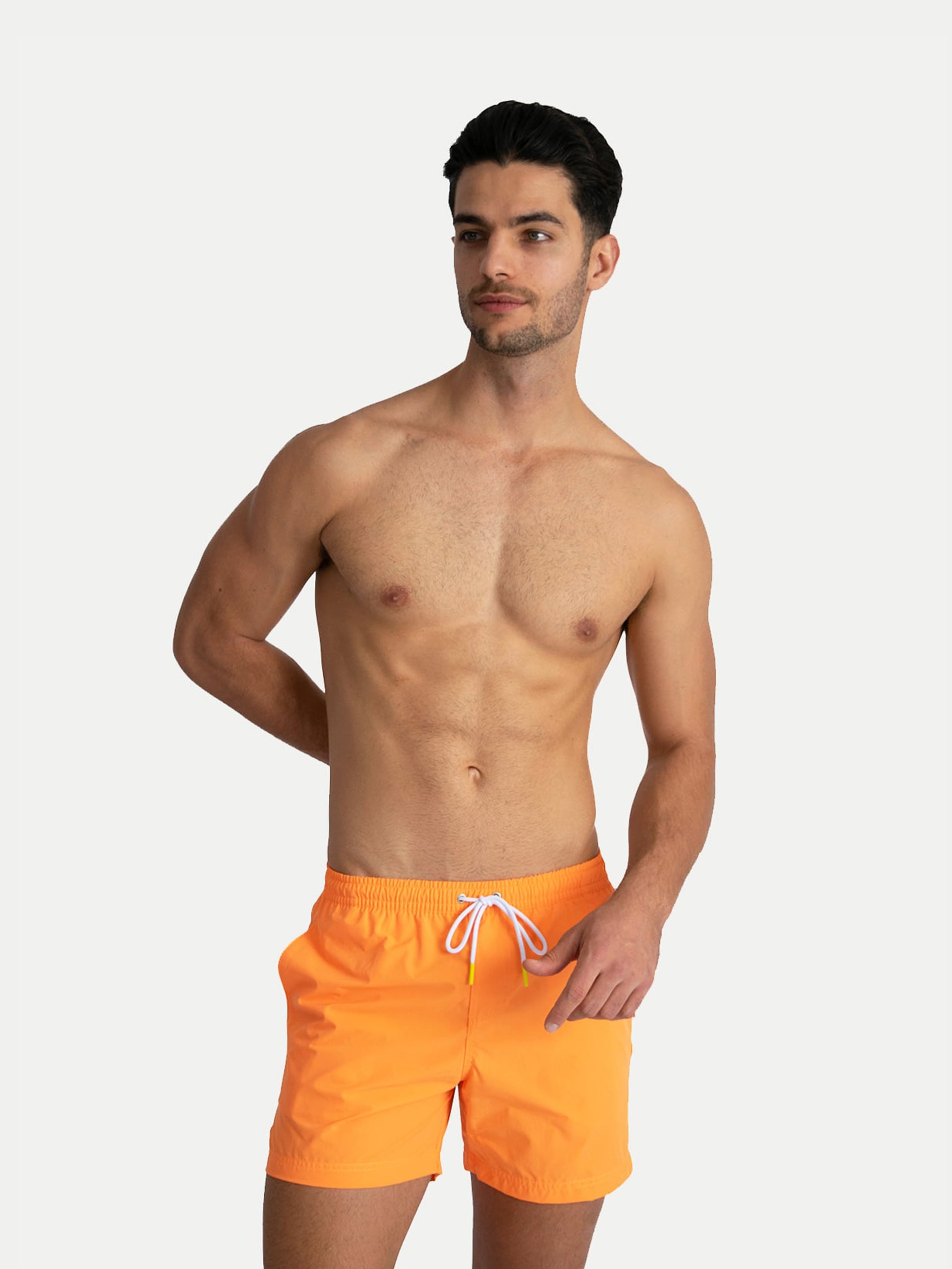 'Basic Orange' Swim Trunks for Men by 98 Coast Av.