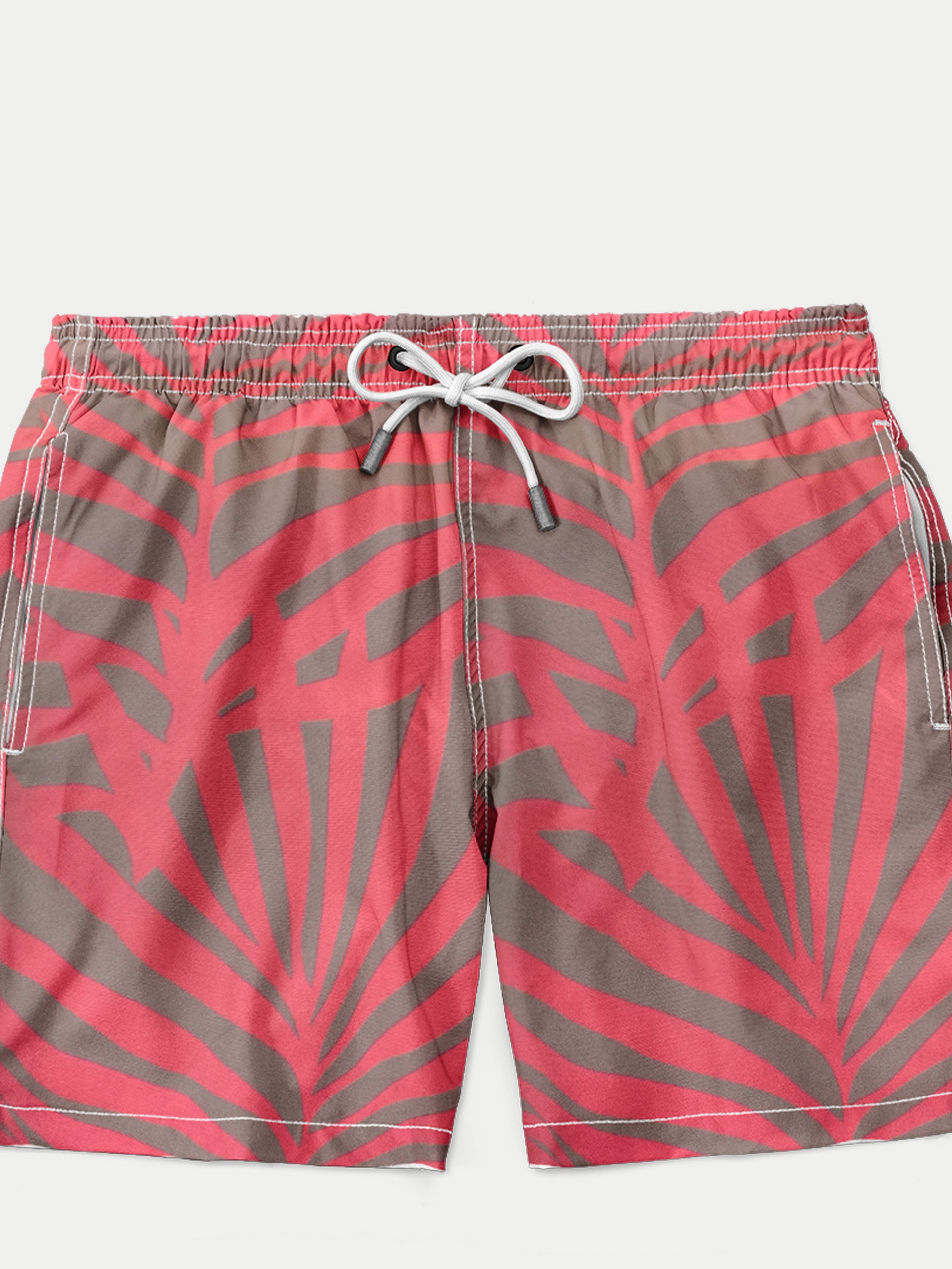 'Breeze Palm Pink' Boys Swim Shorts by 98 Coast Av.