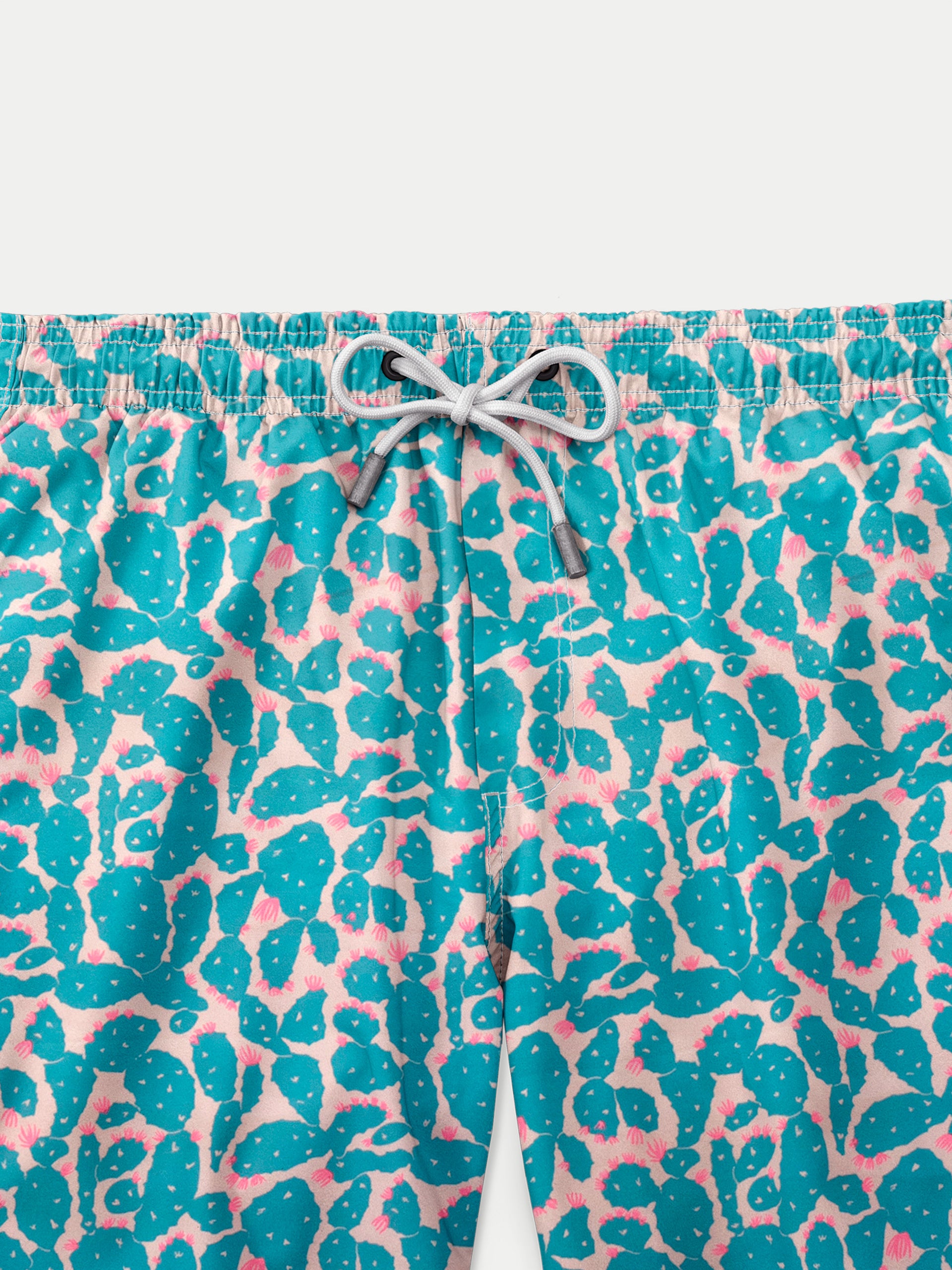 'Cactus Aqua' Swim Trunks for Men by 98 Coast Av.