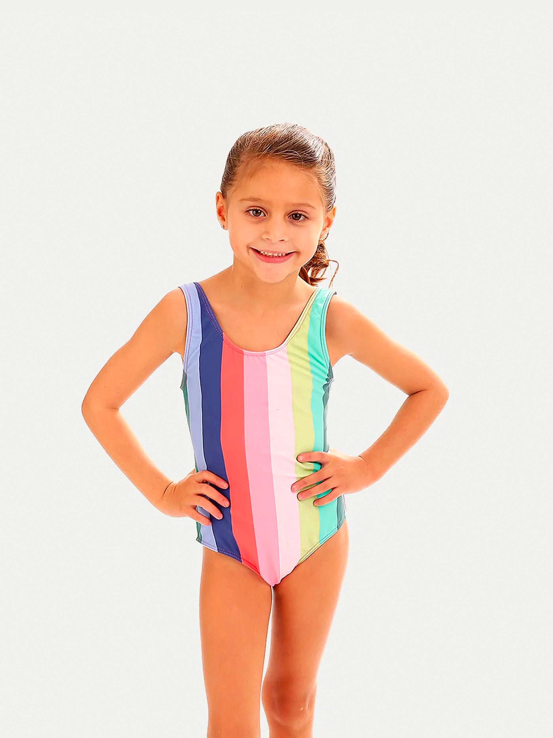 'Candy Stripe' Girls Swimwear by 98 Coast Av.