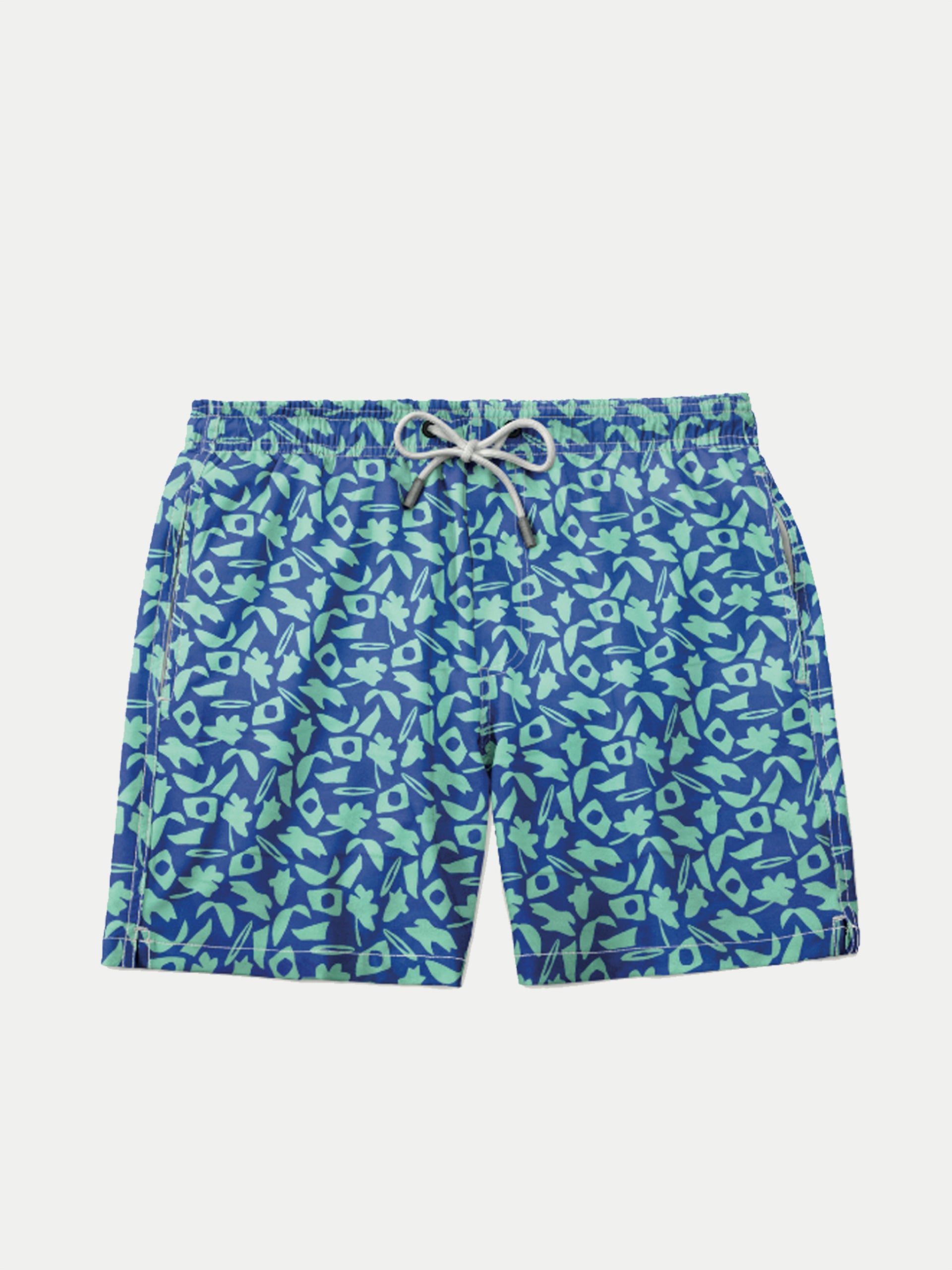 'Collage Blue' Swim Trunks for Men by 98 Coast Av.