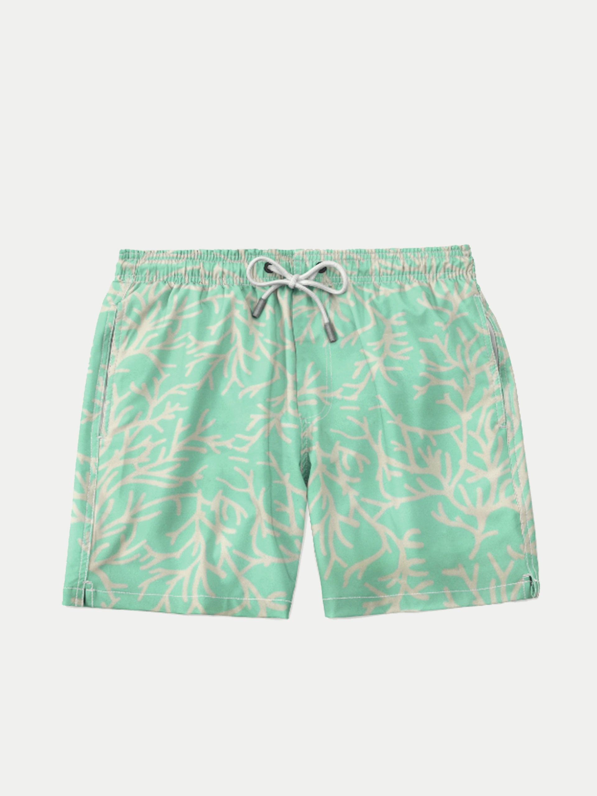 'Coral Green' Swim Trunks for Men by 98 Coast Av.