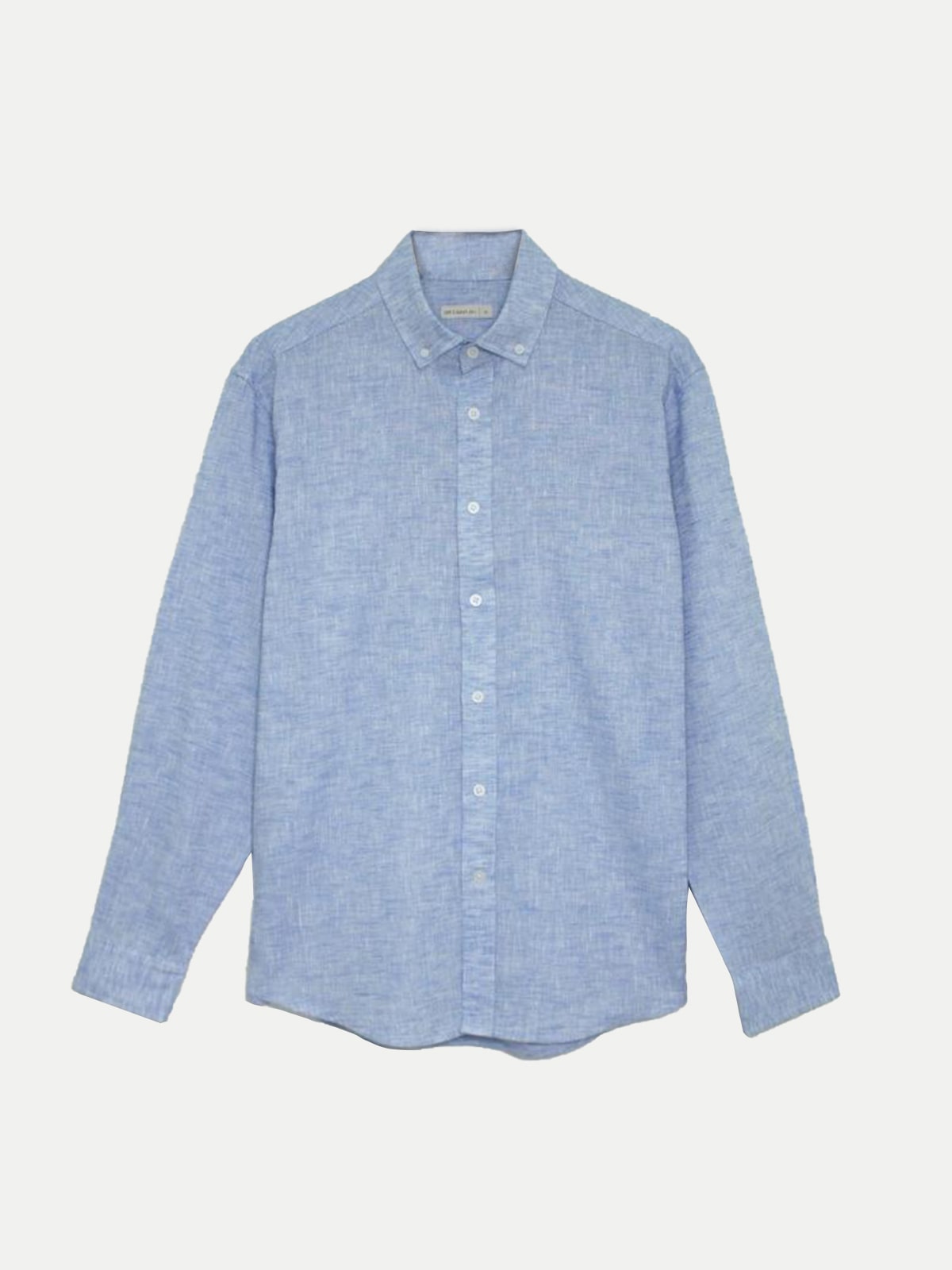 Linen Look Shirt Light Blue Men