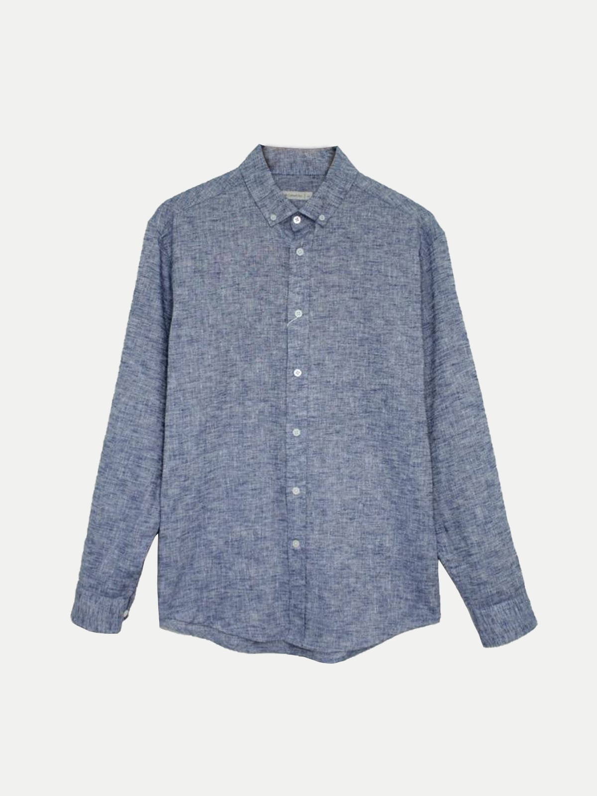 Linen Look Shirt Navy Men