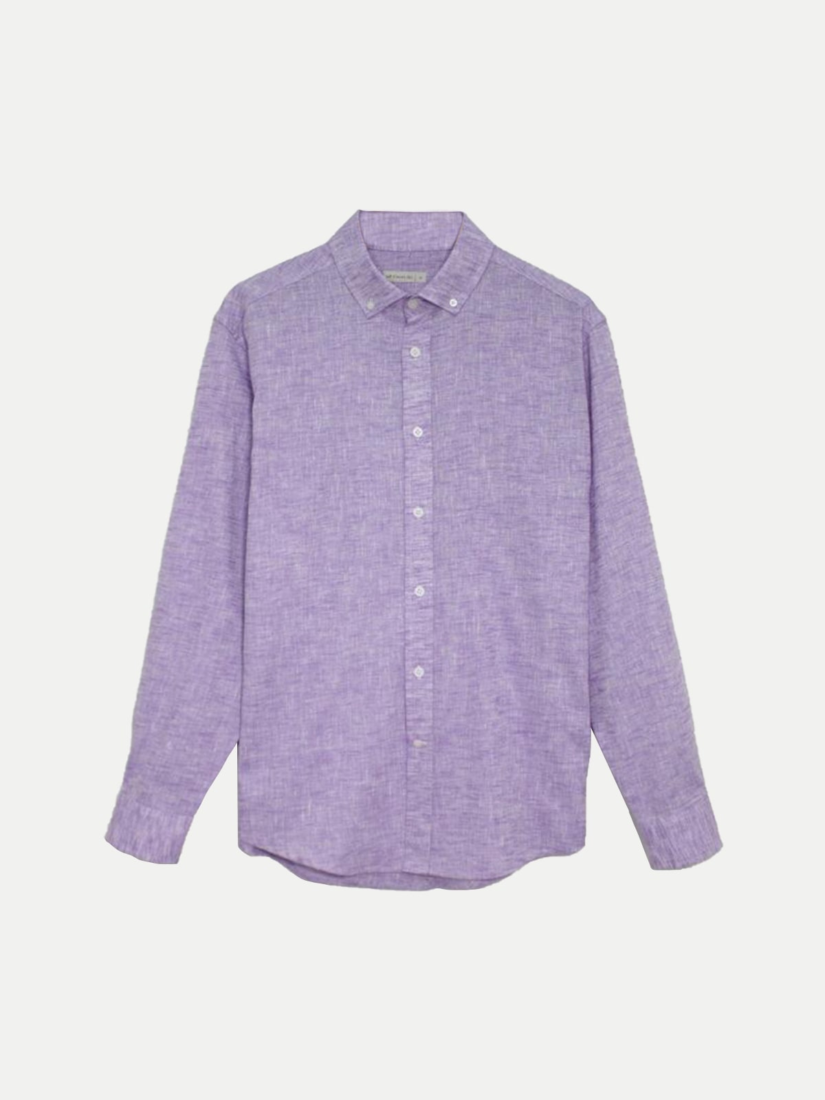 Linen Look Shirt Purple Men