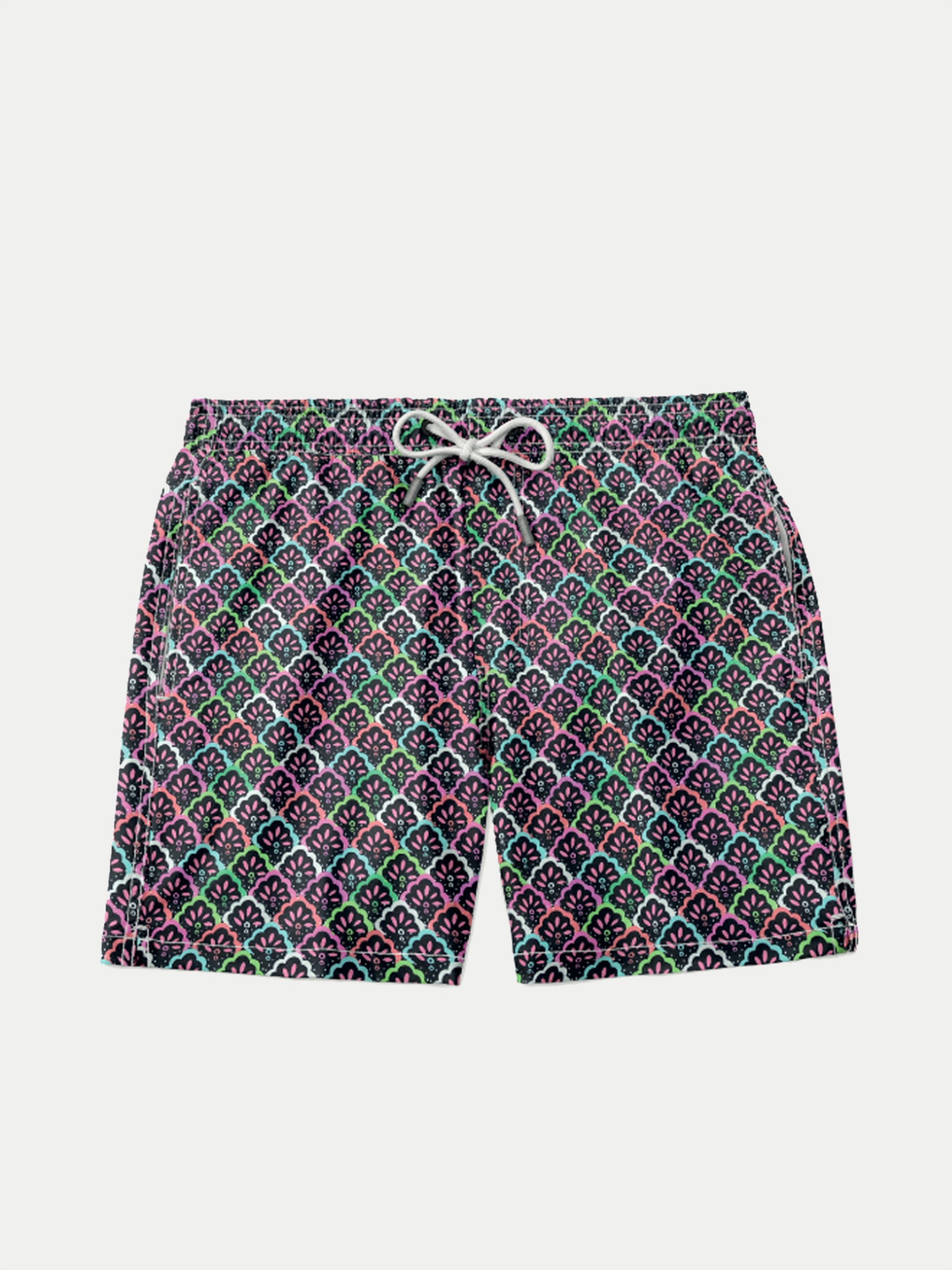 'Neon Orchid' Swim Trunks for Men by 98 Coast Av.