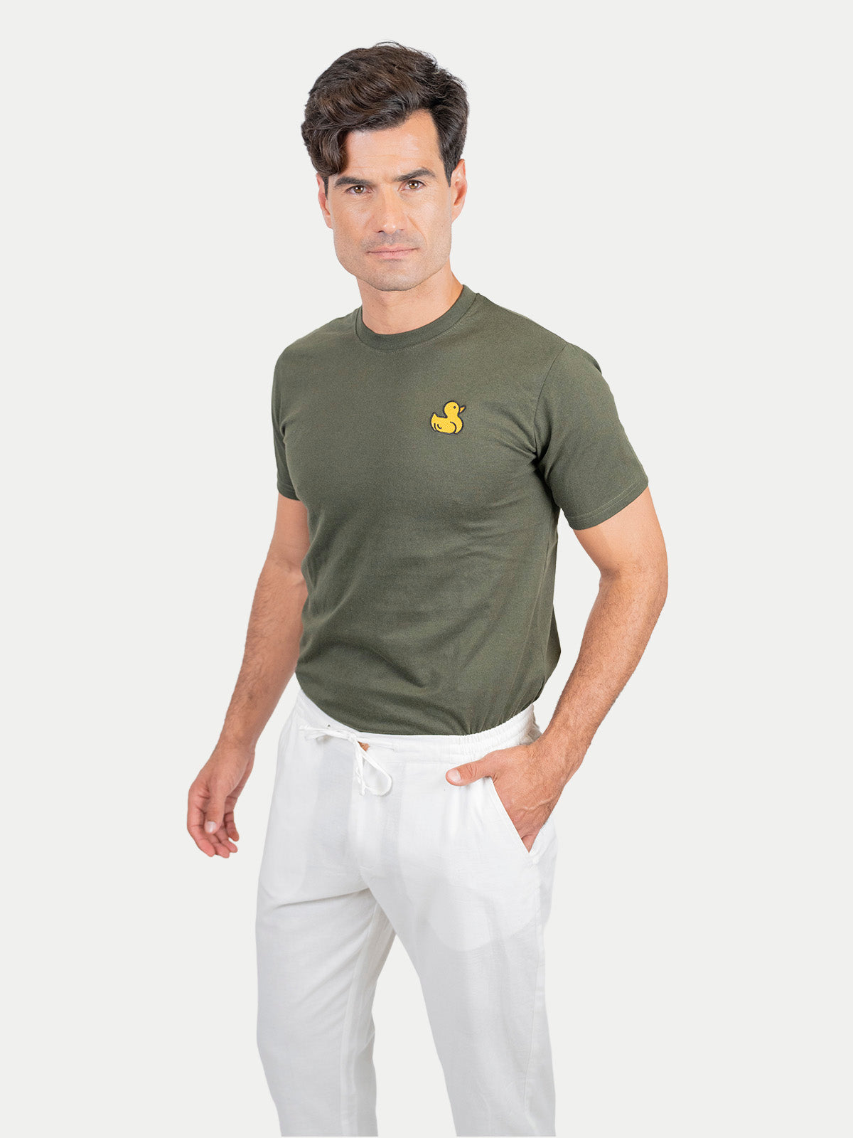 White Cotton Flex Pants by 98 Coast Av.