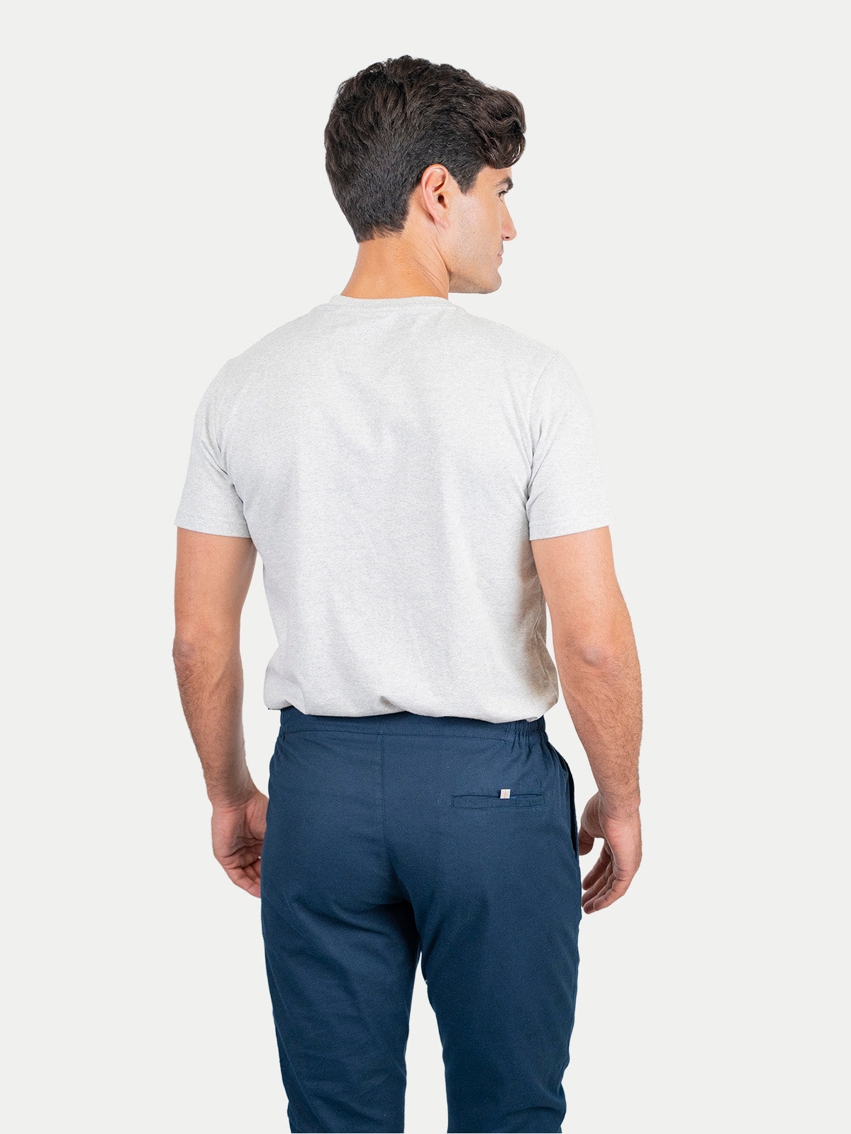 Navy Blue Cotton Flex Pants by 98 Coast Av.