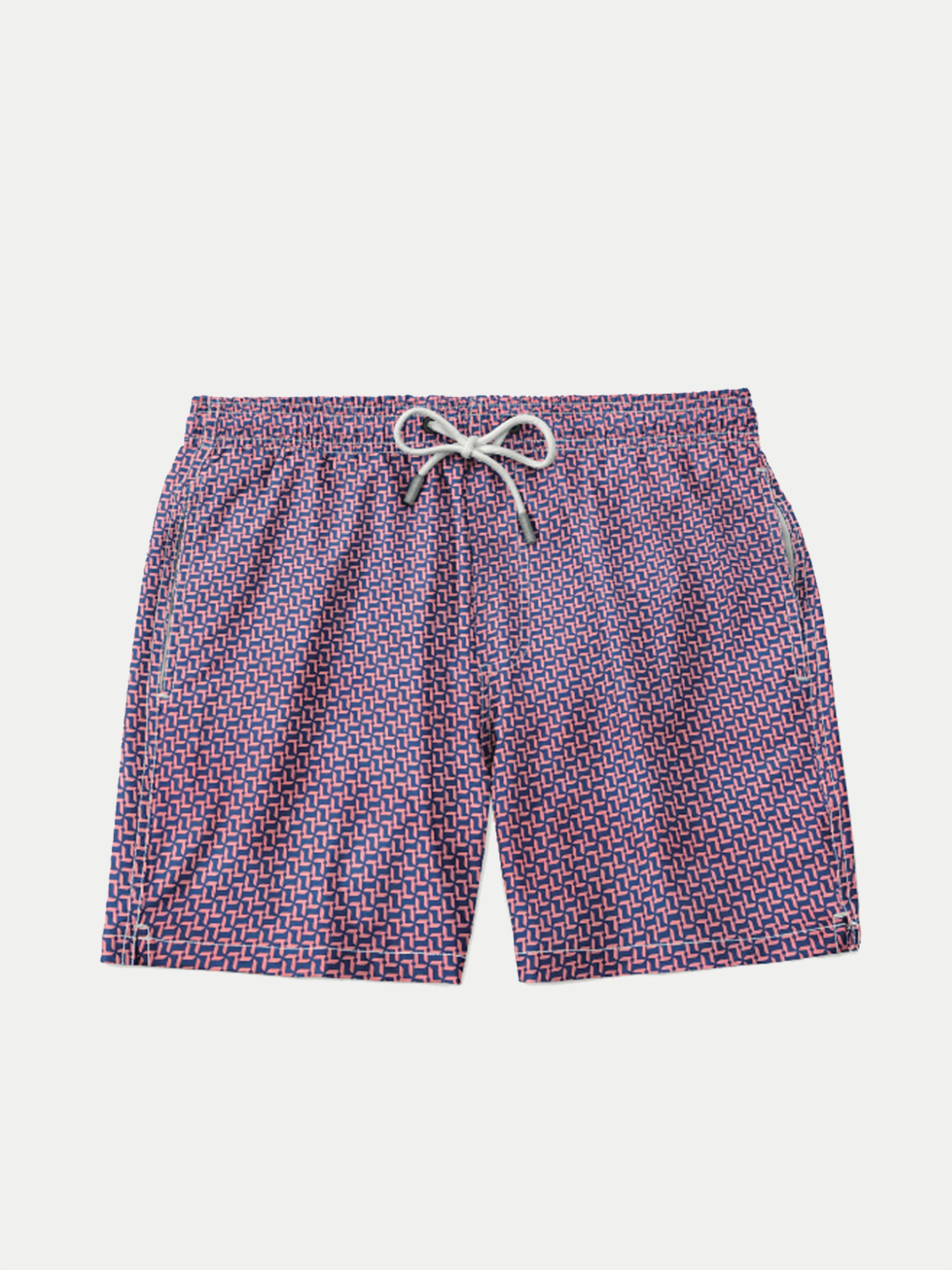 'Red Origami' Swim Trunks for Men by 98 Coast Av.