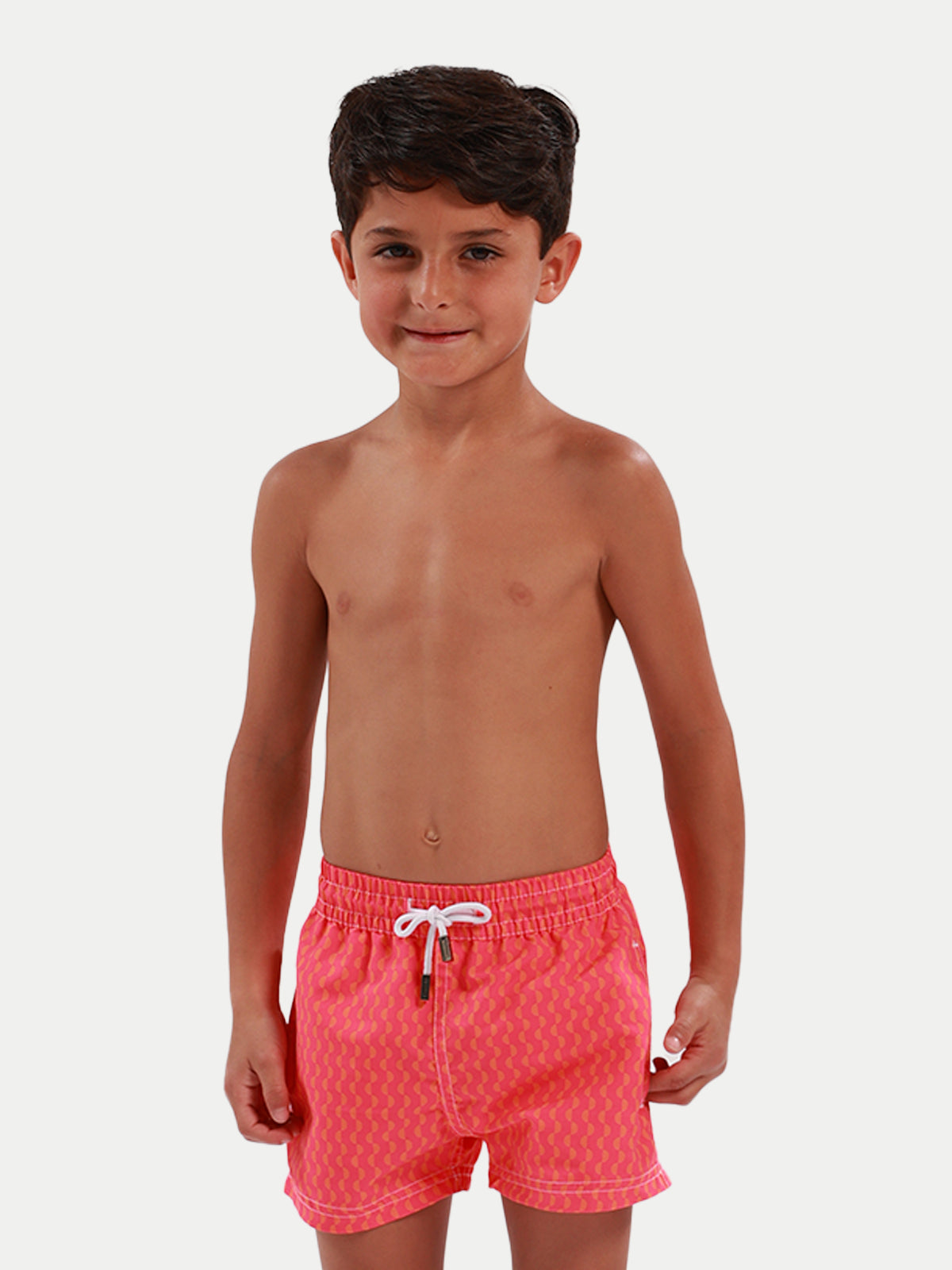Tropical Stripes Boys Swim Short by 98 Coast Av.