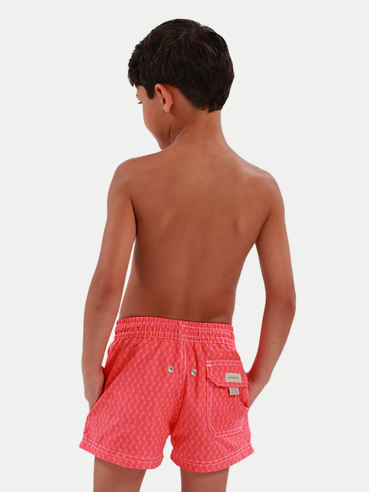 Tropical Stripes Boys Swim Short by 98 Coast Av.