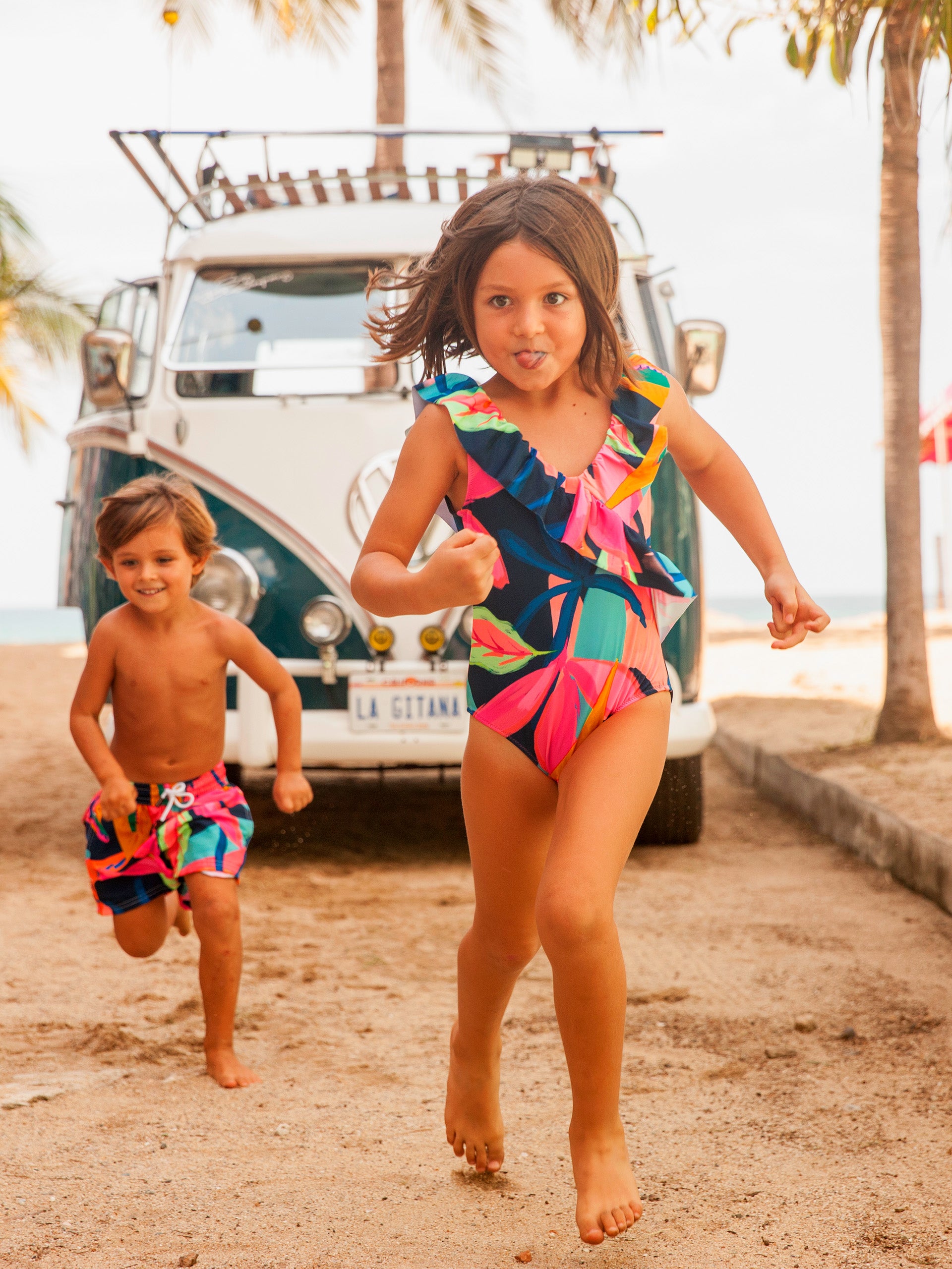 ‘Tropicana Colors’ Girls Swimwear by 98 Coast Av.