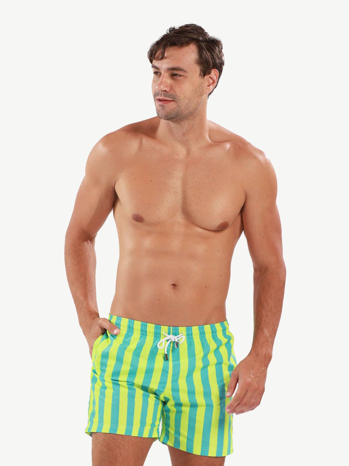 Emerald Tides Swim Trunks for Men by 98 Coast Av.