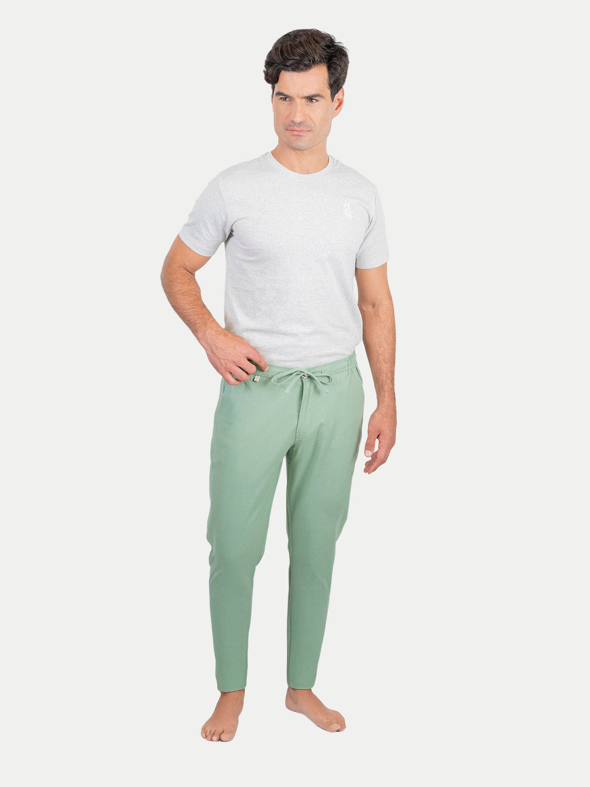 Olive Cotton Flex Pants by 98 Coast Av.