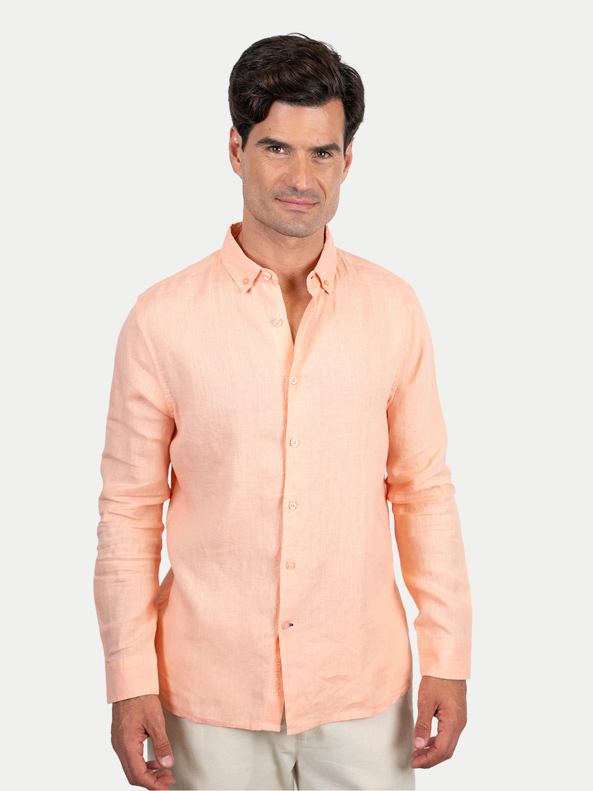 Soft Linen Salmon Shirt Men by 98 Coast Av.