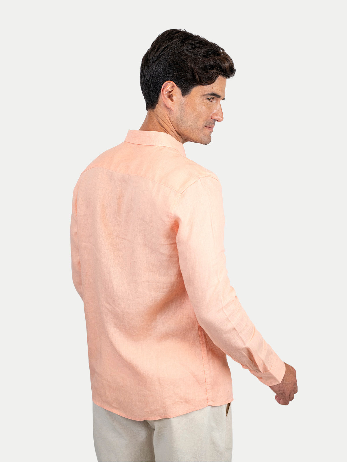 Soft Linen Salmon Shirt Men by 98 Coast Av.