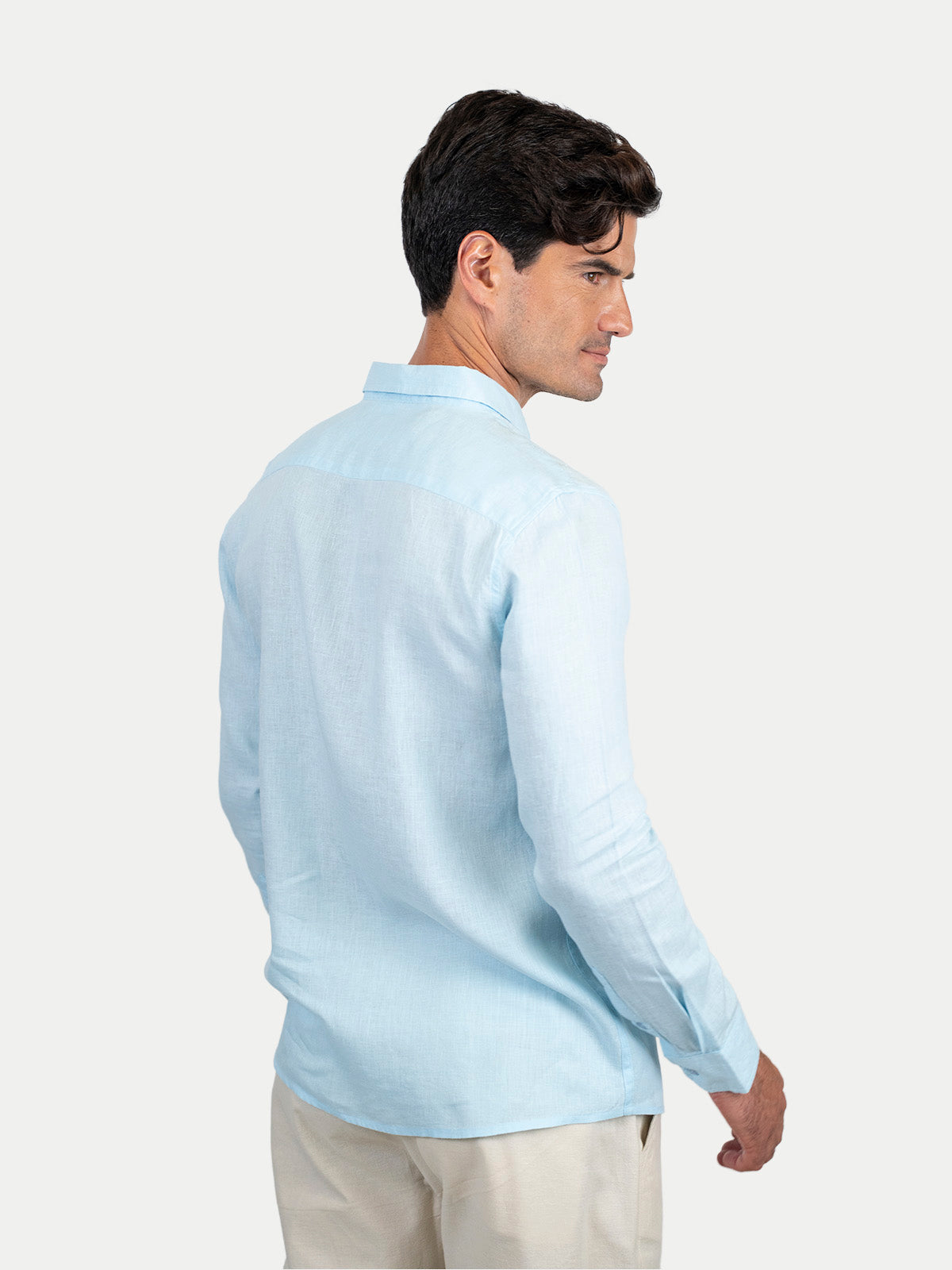 Soft Linen Sky Blue Shirt Men by 98 Coast Av.