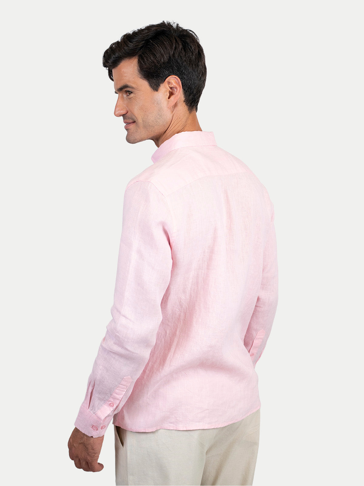 Soft Linen Pink Shirt Men by 98 Coast Av.