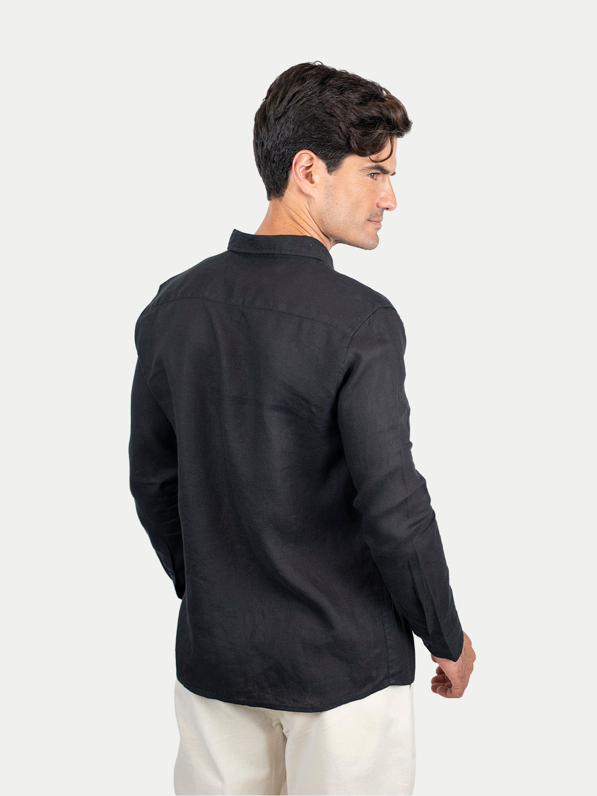 Soft Linen Black Shirt Men by 98 Coast Av.