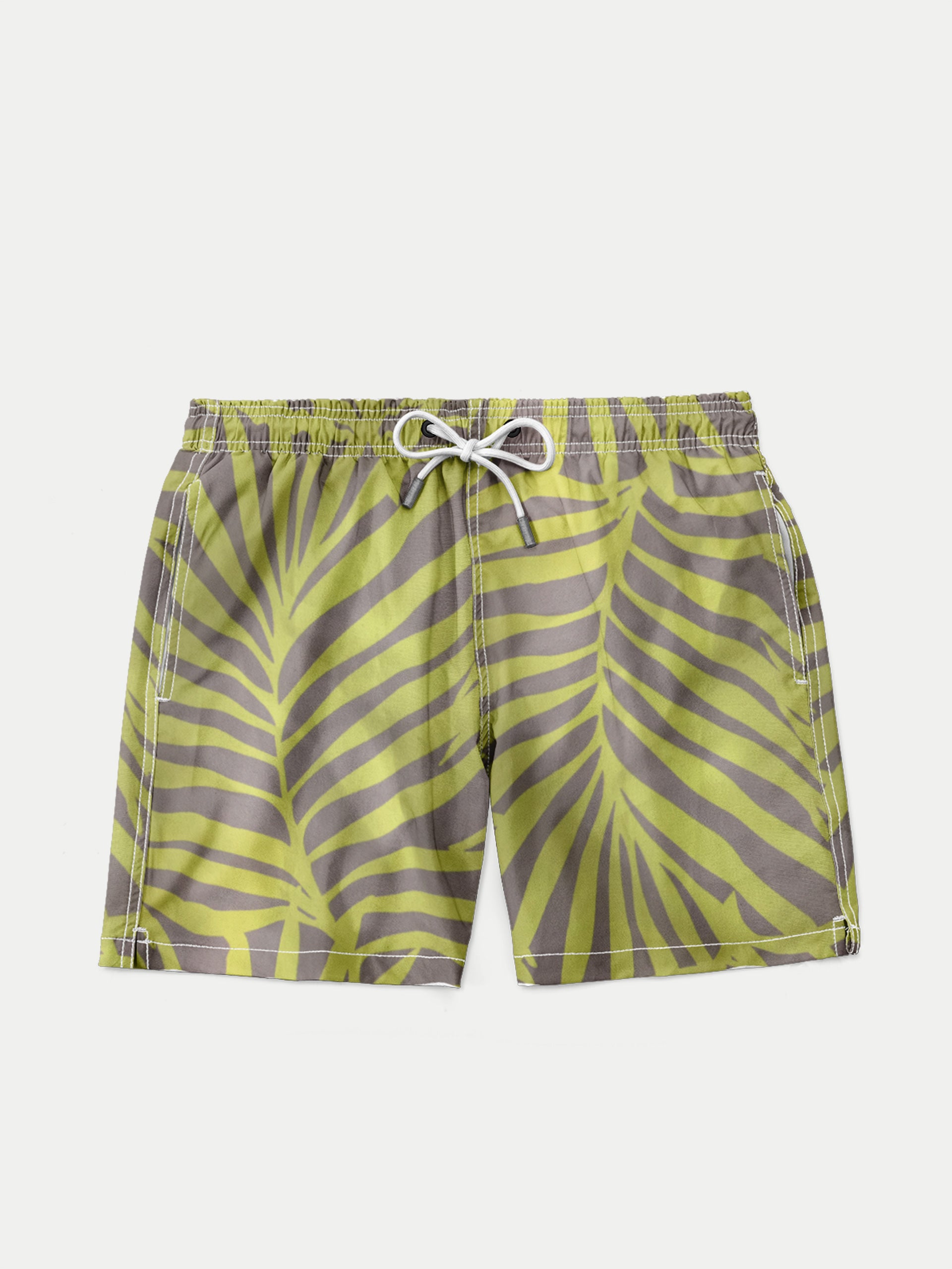 'Breeze Palm Green' Swim Trunks for Men by 98 Coast Av.