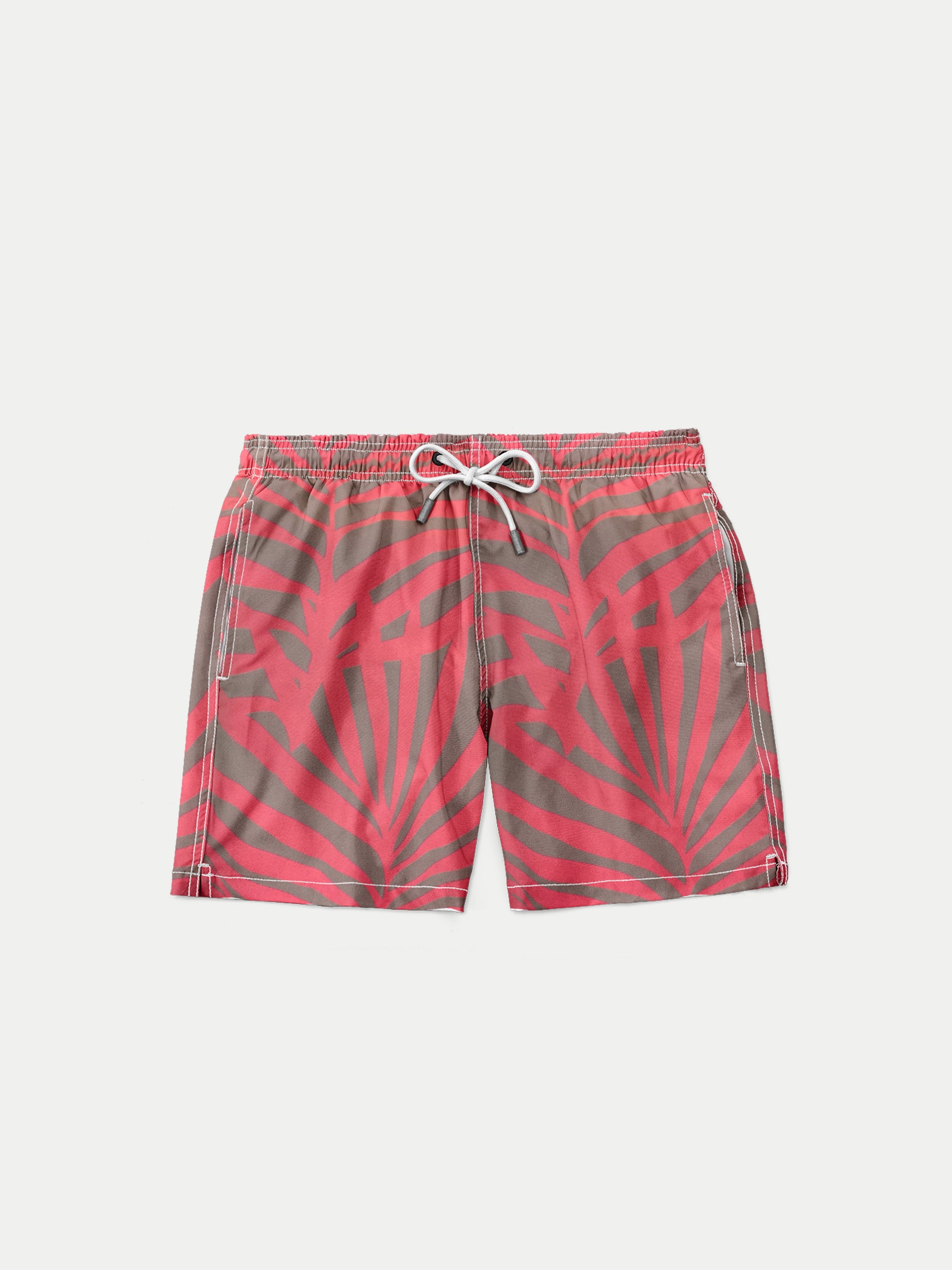 'Breeze Palm Pink' Boys Swim Shorts by 98 Coast Av.