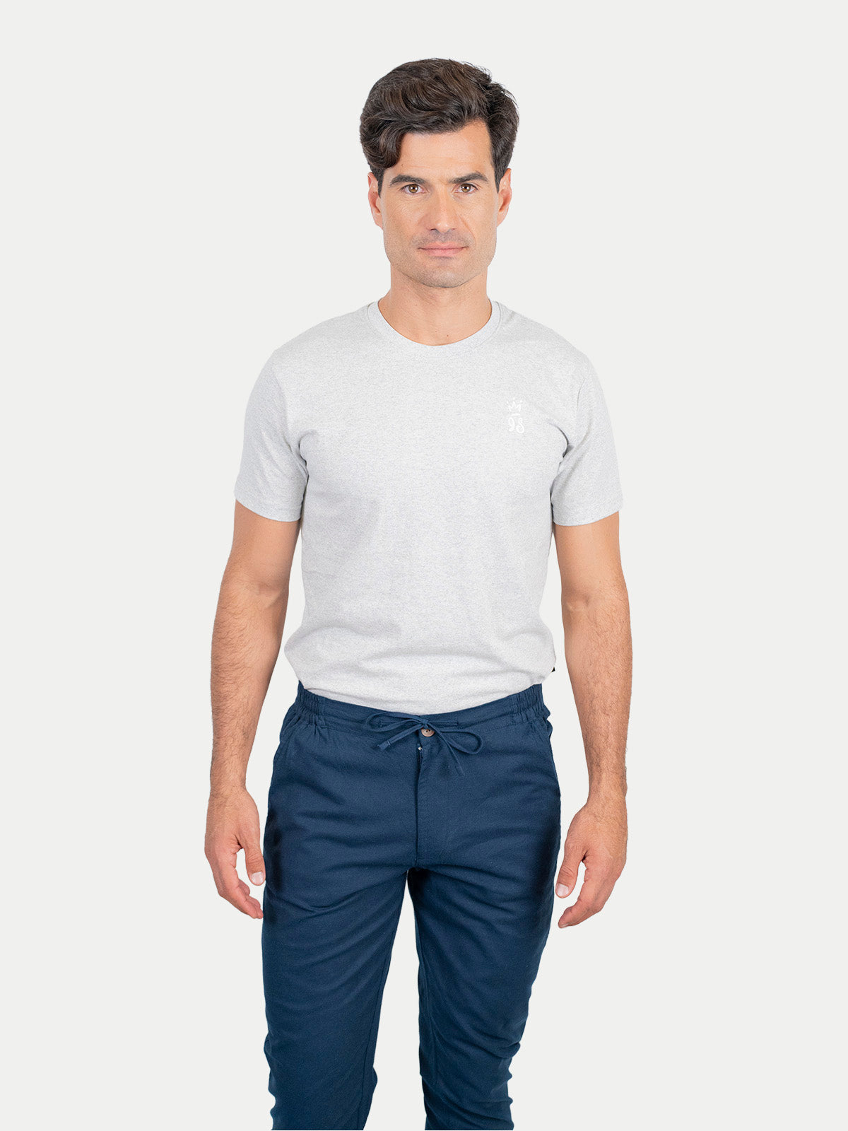 Navy Blue Cotton Flex Pants by 98 Coast Av.