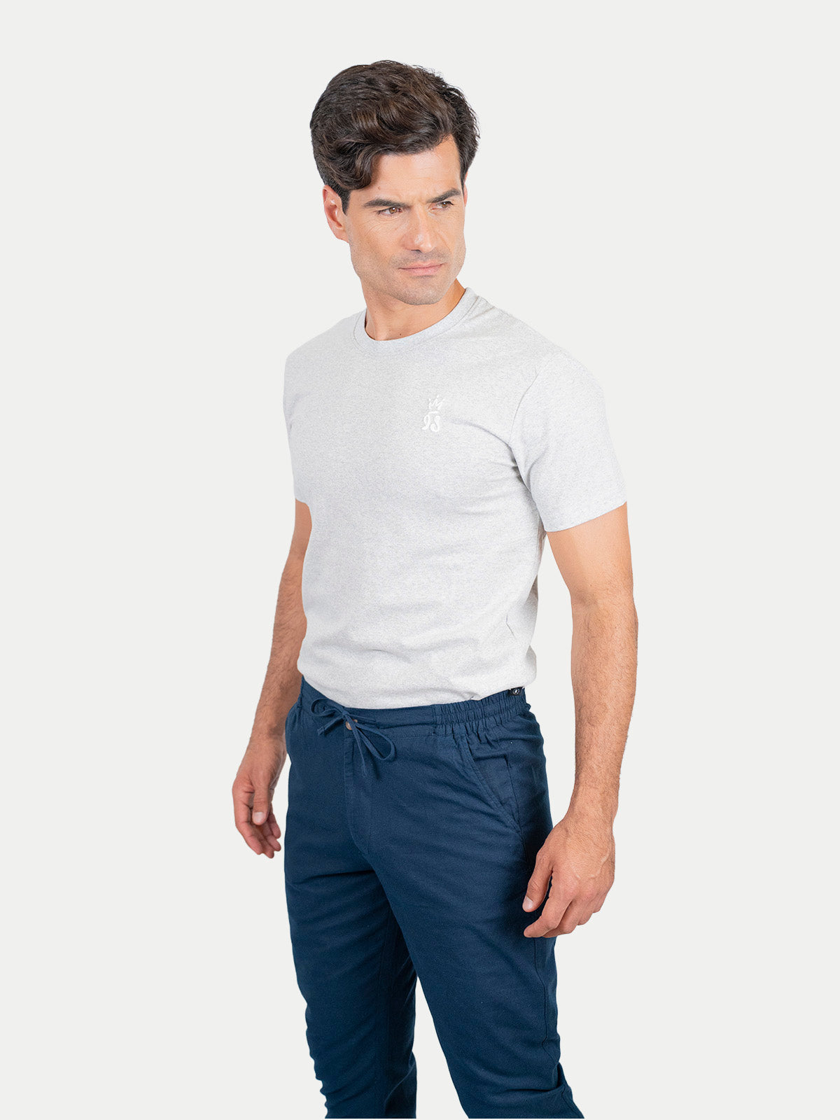 Navy Blue Cotton Flex Pants by 98 Coast Av.