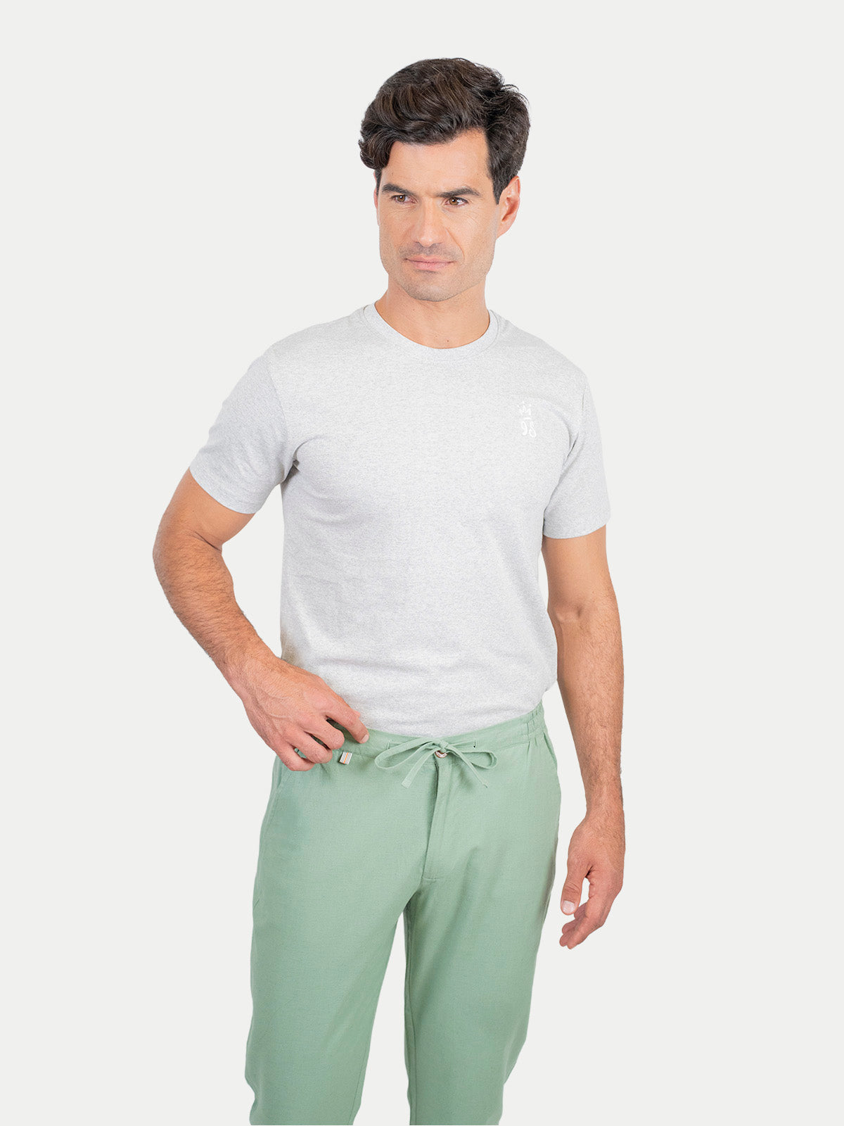 Olive Cotton Flex Pants by 98 Coast Av.