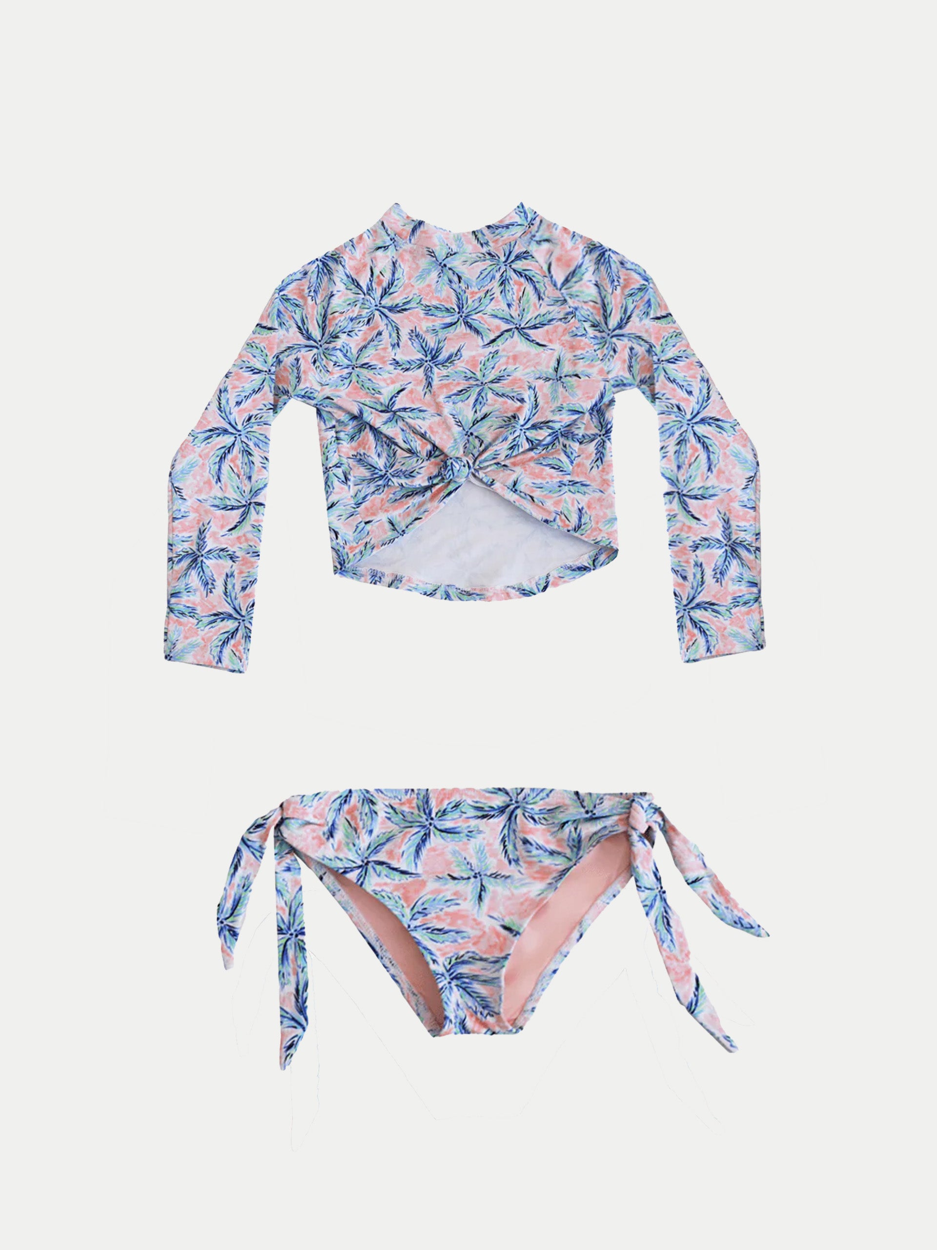 'Pink Palm' Girls swimwear by 98 Coast Av.