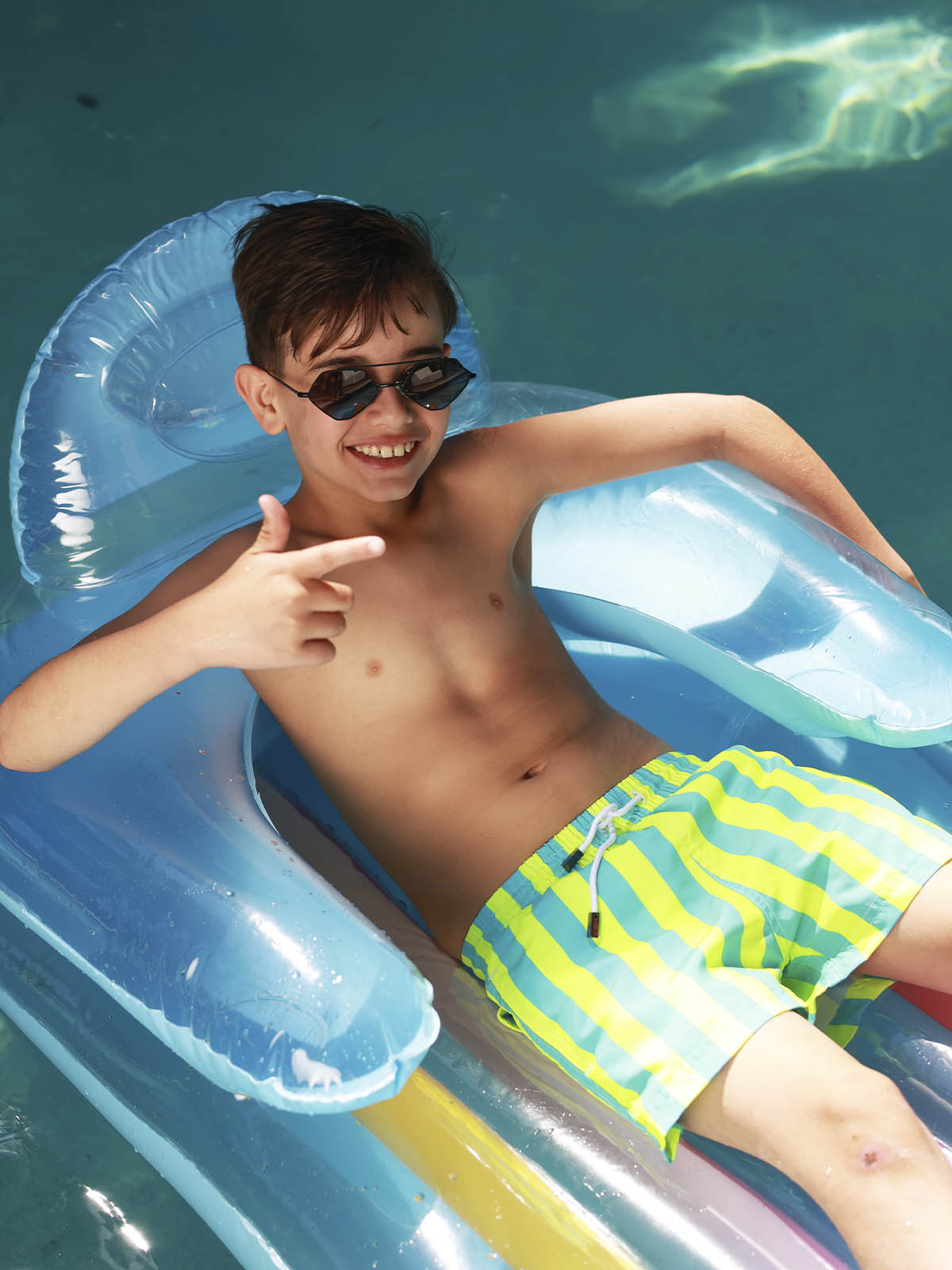 Emerald Tides Boys Swim Short by 98 Coast Av.