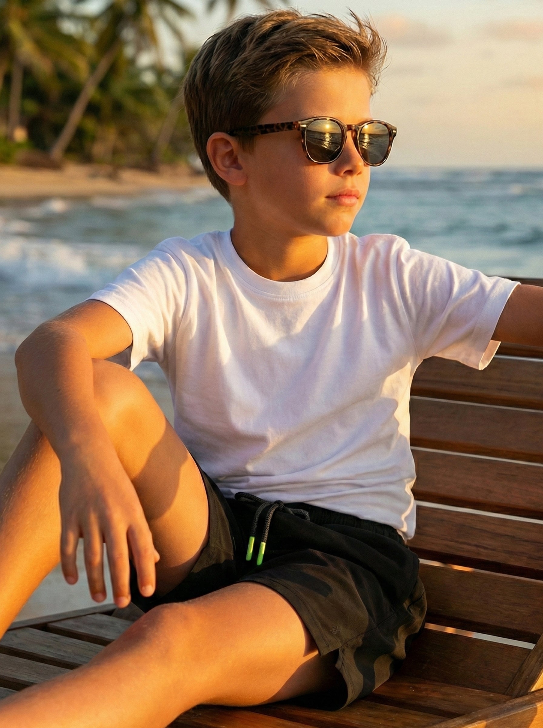 The New Classics Boys Black Swim Short by 98 Coast Av.