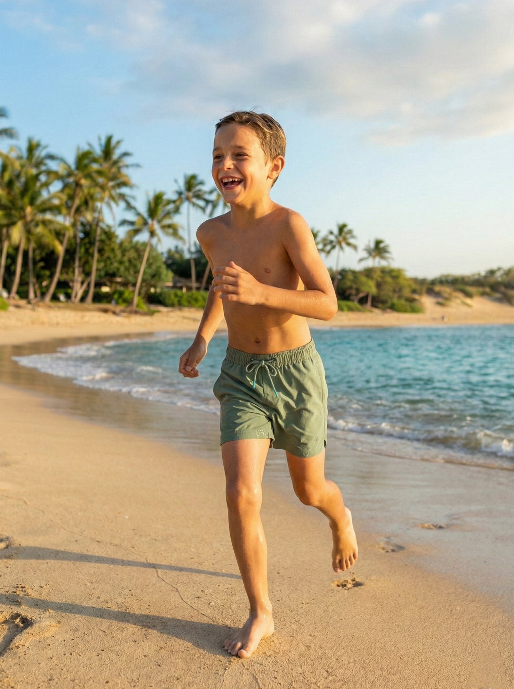 The New Classics Boys Green Swim Short by 98 Coast Av.