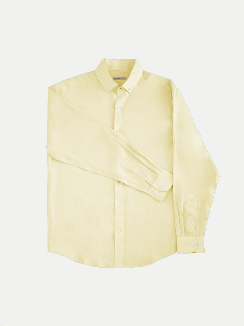 100% Spanish Linen Shirt Yellow | By 98 Coast Avenue