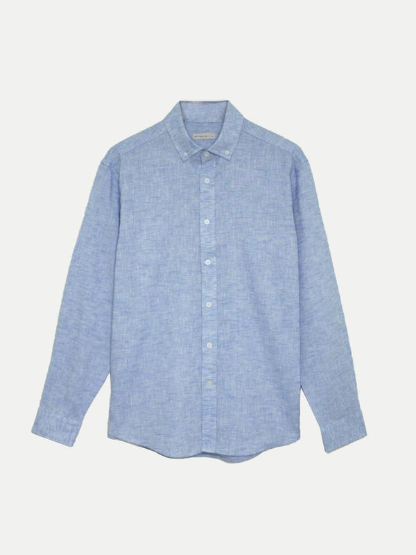 Light Blue Linen Look Shirt