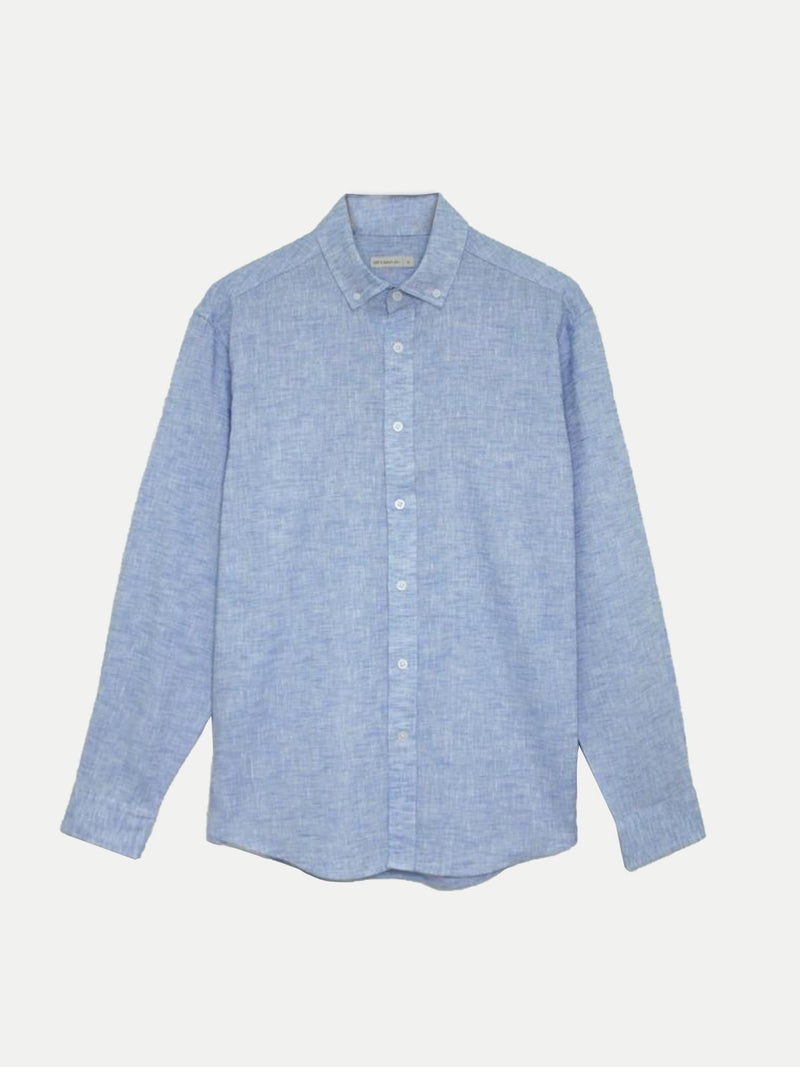 Light Blue Linen Look Shirt