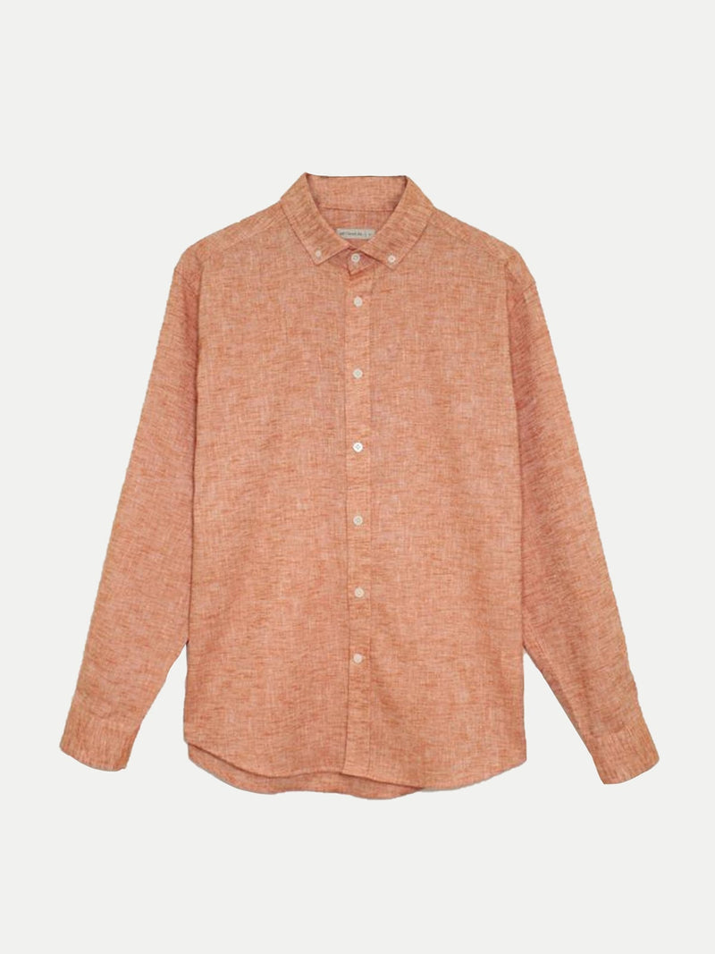 Orange Linen Look Shirt
