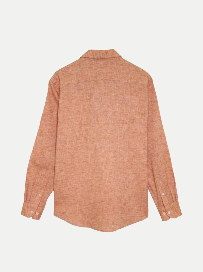Orange Linen Look Shirt