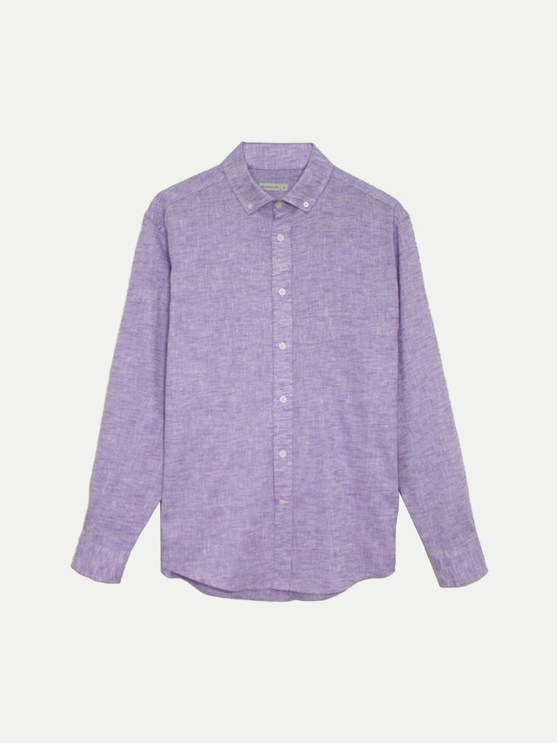 Purple Linen Look Shirt
