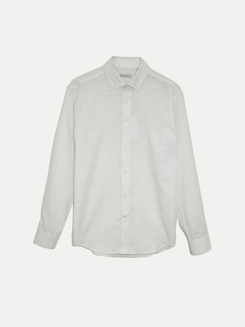 White Linen Look Shirt
