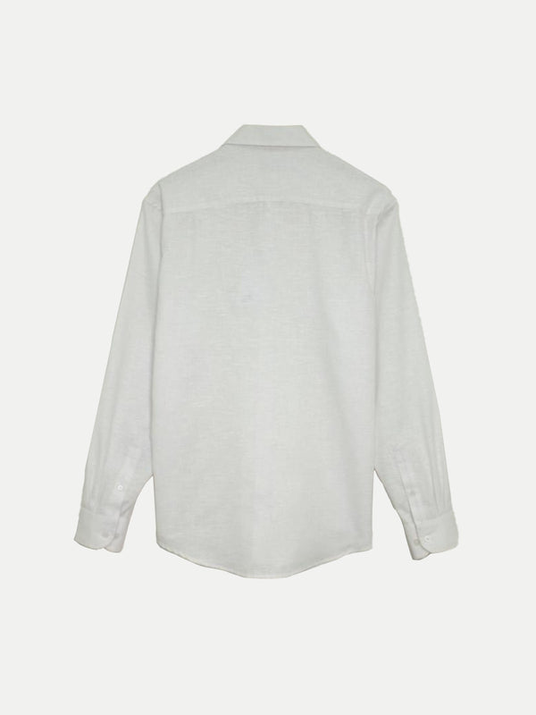 White Linen Look Shirt