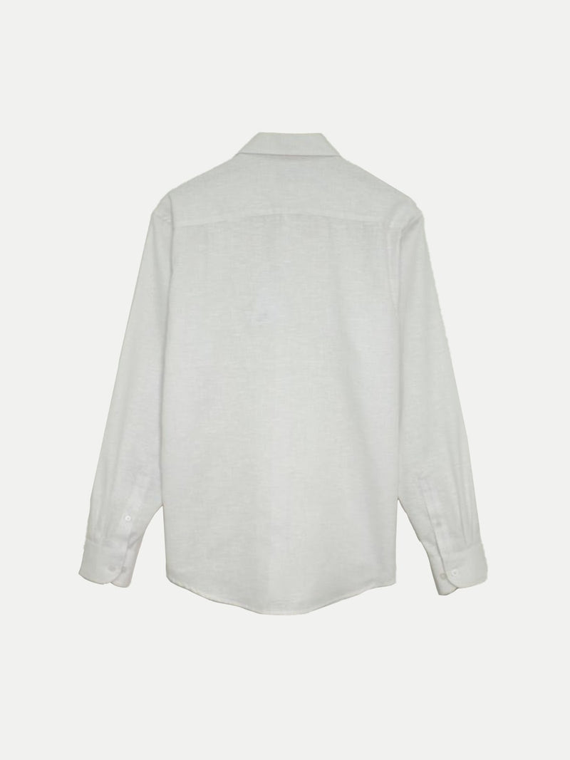 White Linen Look Shirt