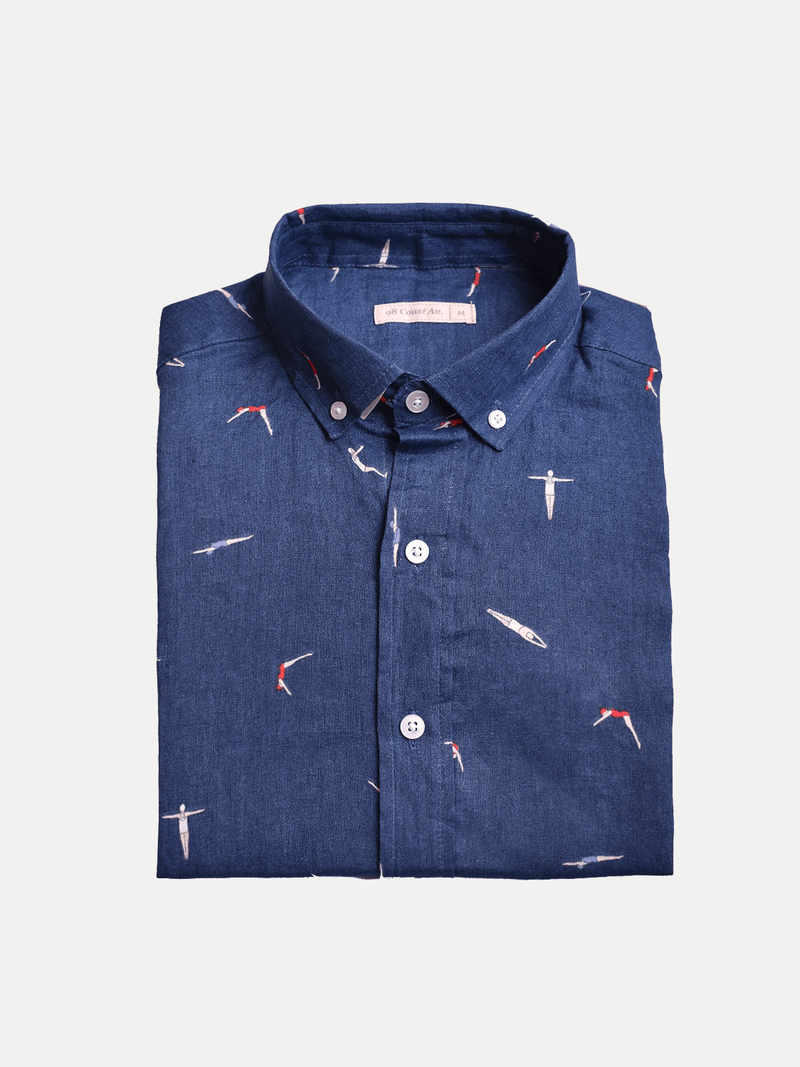 SWIMMERS NAVY LINEN SHIRT