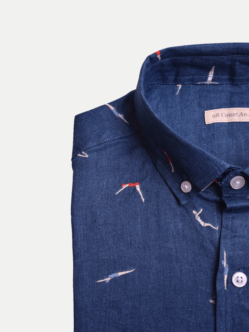 SWIMMERS NAVY LINEN SHIRT
