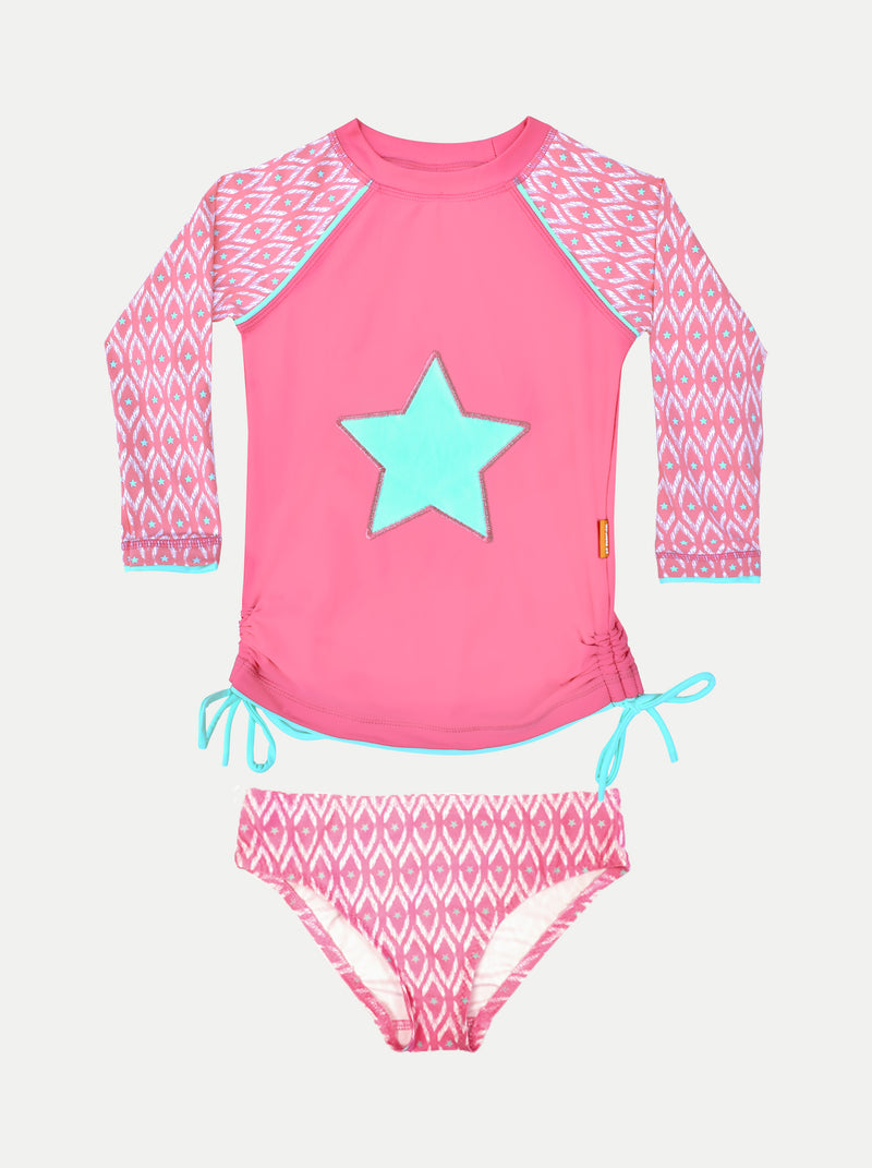 PINK STAR RASH GUARD SET
