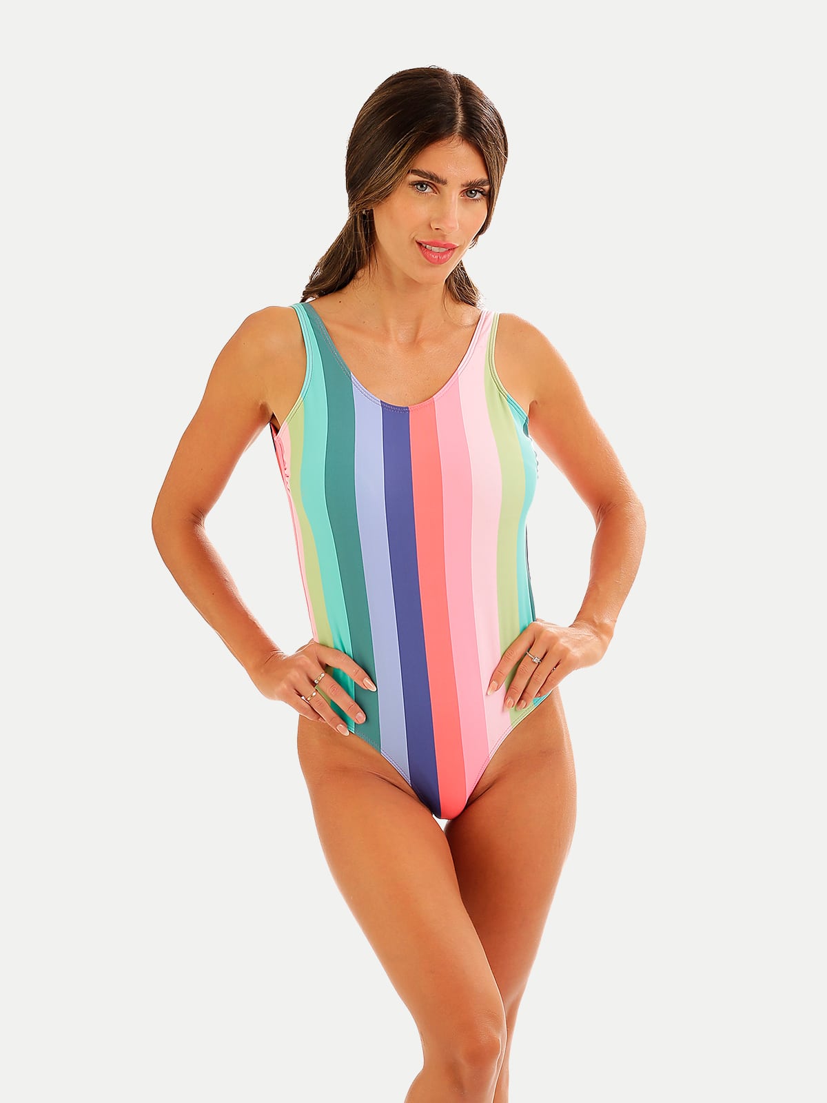 'Candy Stripe' Women Swimwear by 98 Coast Av.