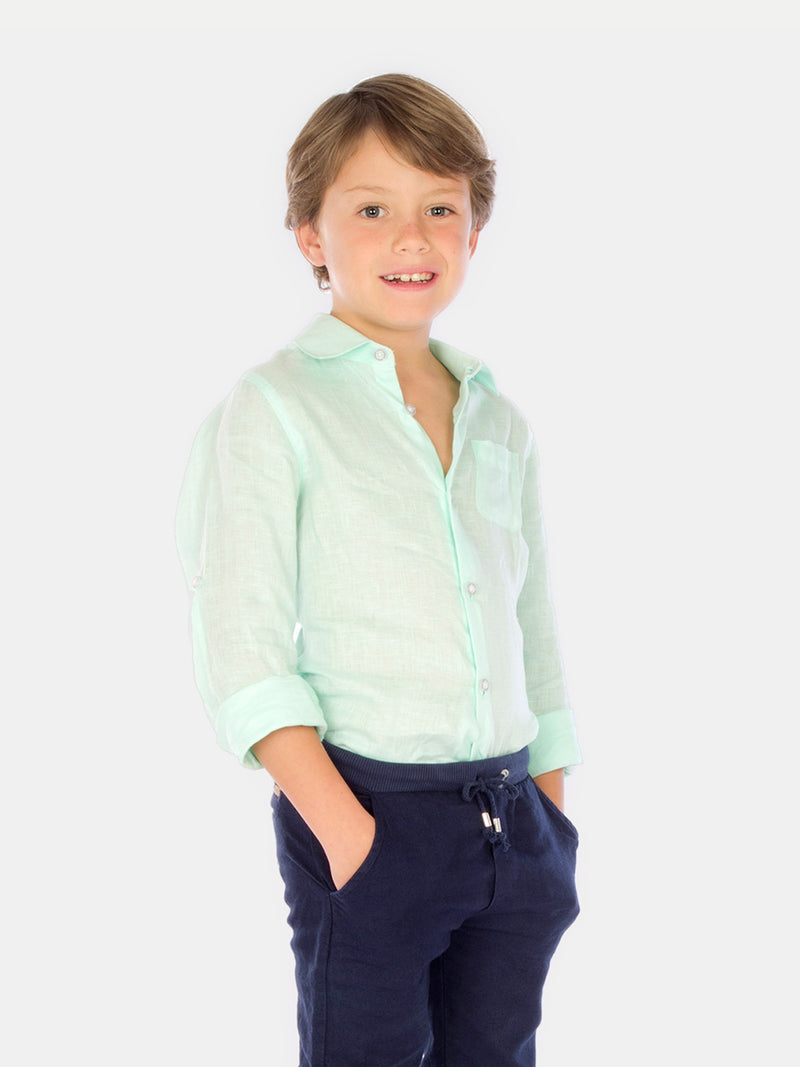 AQUA BOY LINEN SHIRT