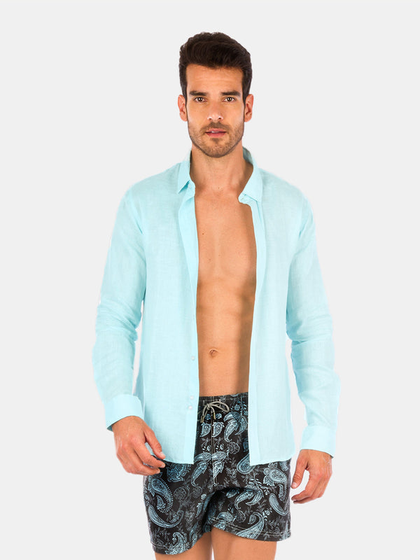 BABY BLUE LINEN SHIRT